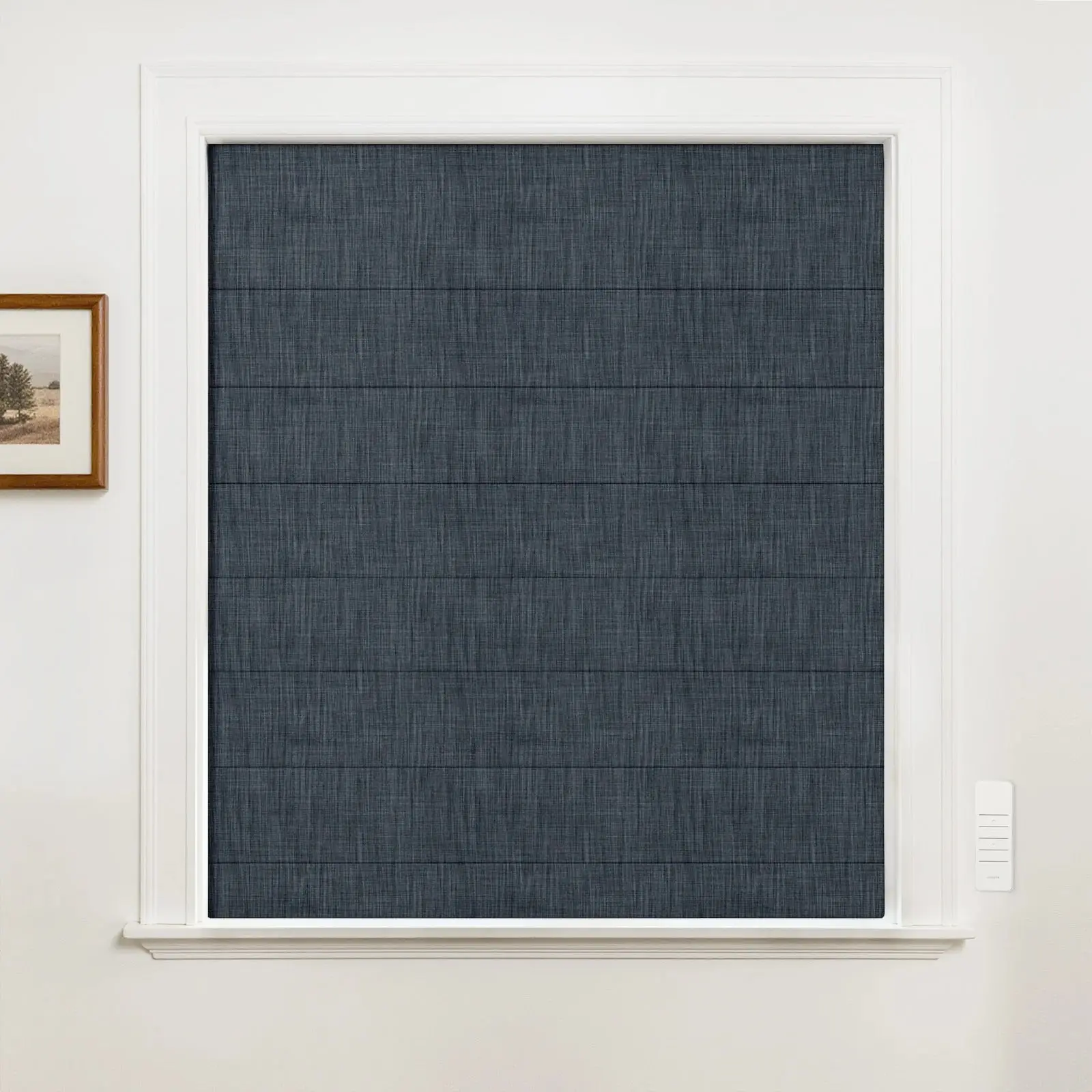 Alvin Motorized Linen Blackout Roman Shade - Image 19