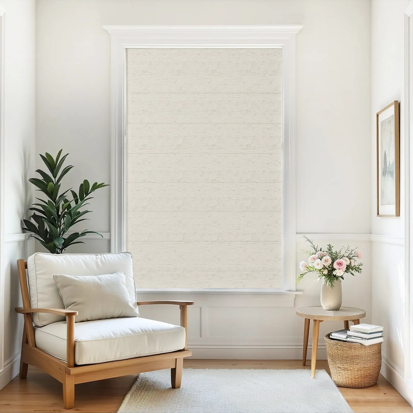 Alvin Motorized Linen Blackout Roman Shade - Image 5