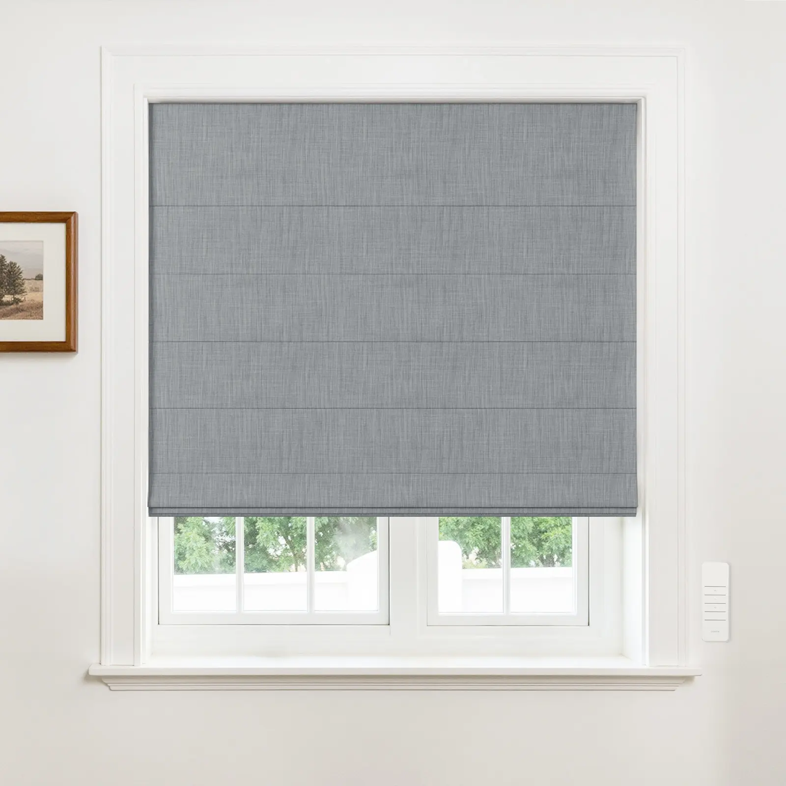 Alvin Motorized Linen Blackout Roman Shade - Image 7
