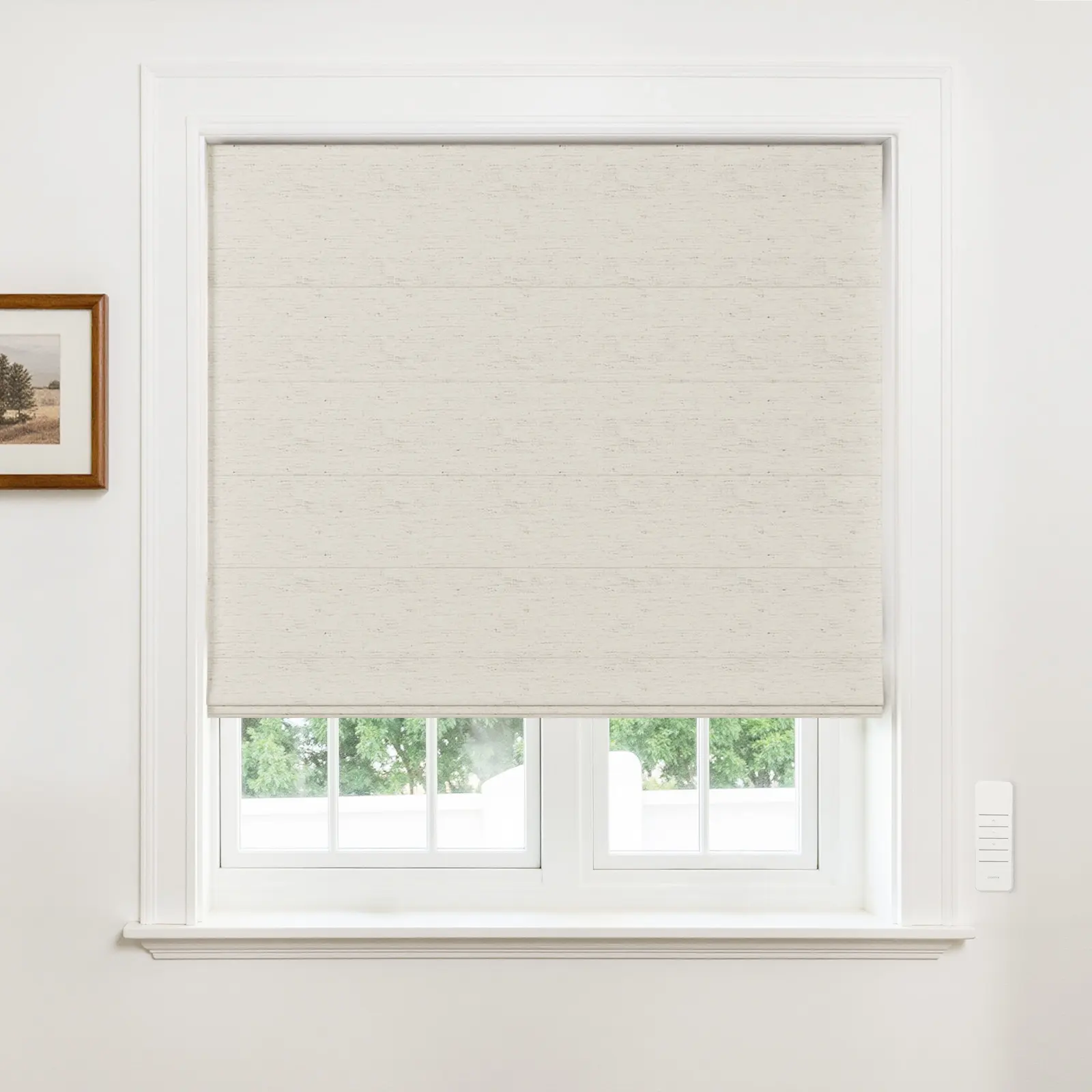 Alvin Motorized Linen Blackout Roman Shade - Image 8