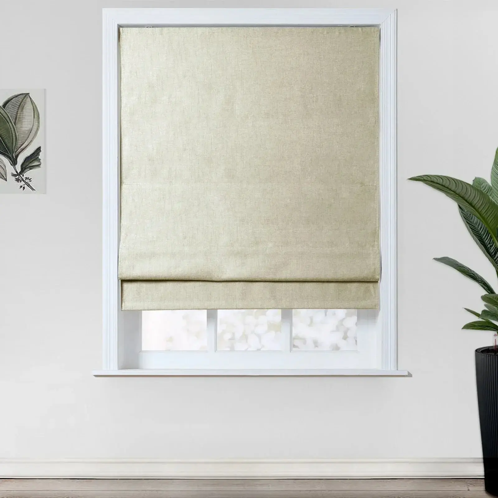 TWOPAGES Birkin Velvet Roman Shade Cordless - Wooden Headrail - Image 21