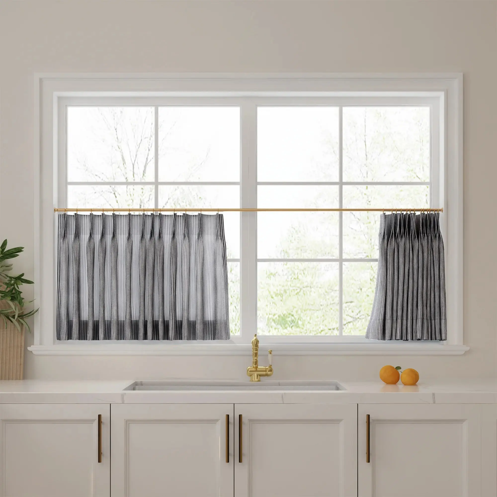 Celia Striped Plaid Cafe Curtain - Image 24