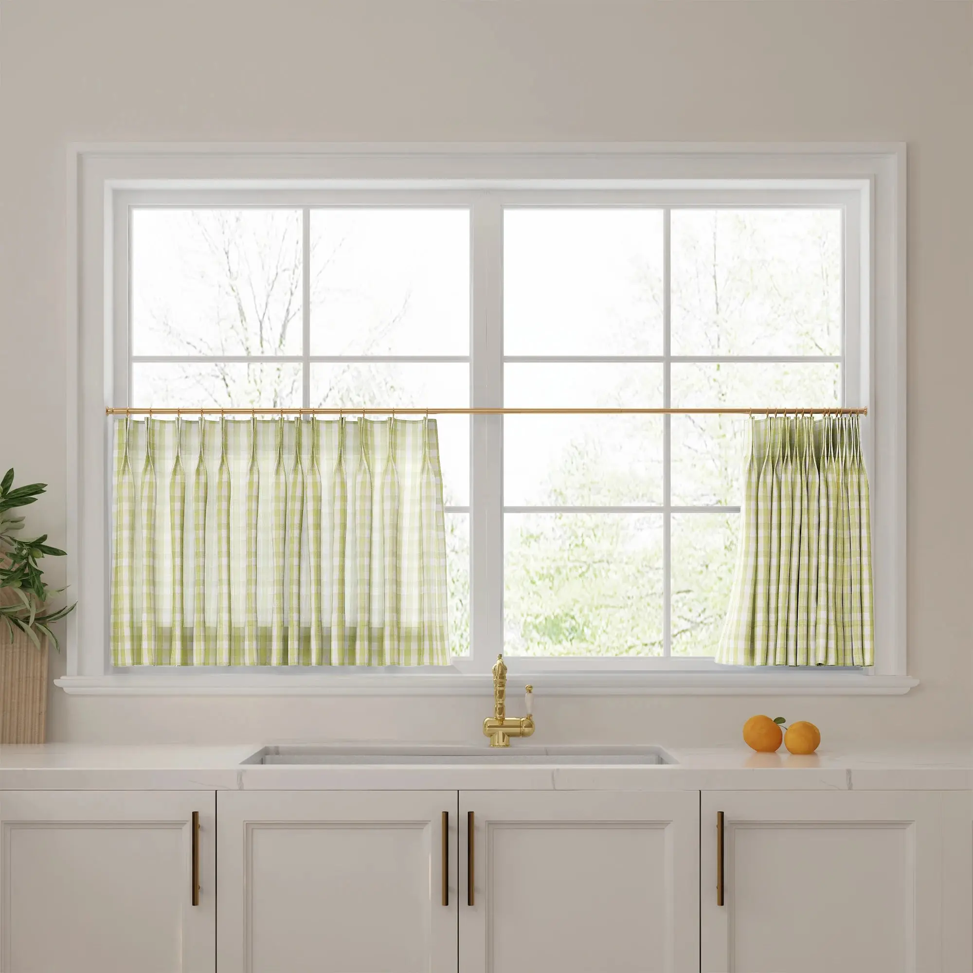 Celia Striped Plaid Cafe Curtain - Image 32