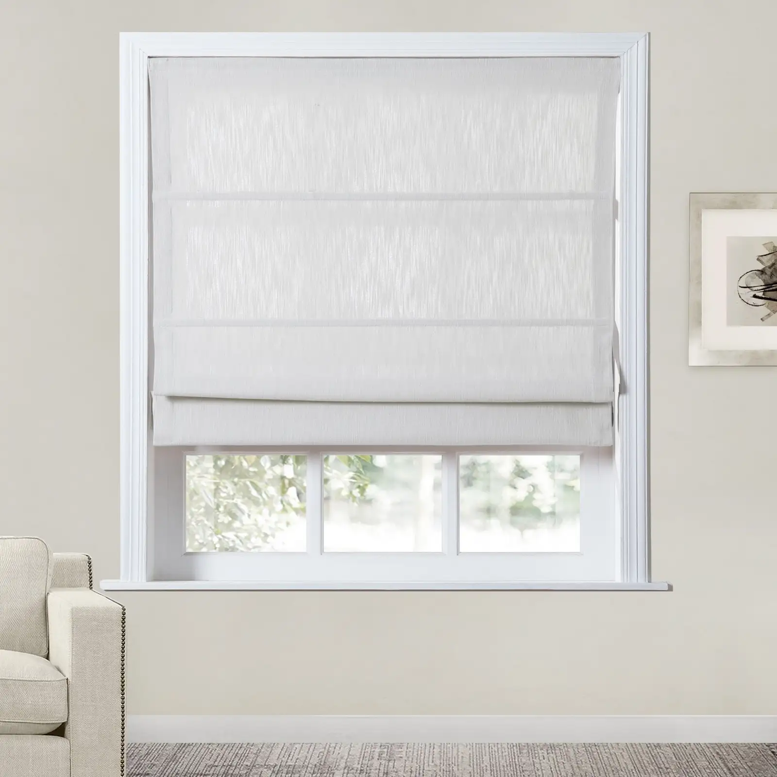 Cloe Cotton Blend Cordless Roman Shade Plus Size - Image 33
