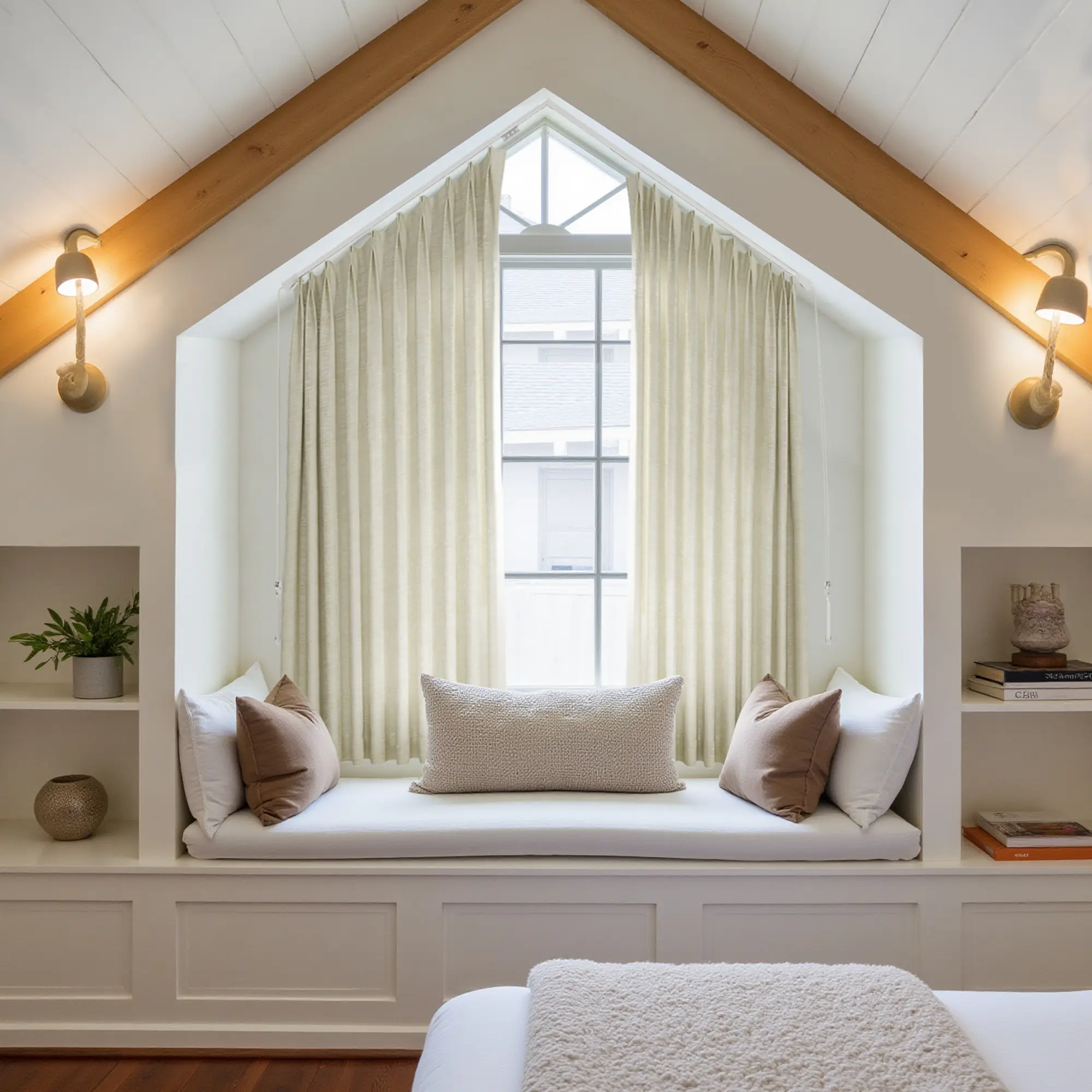 Custom Arch and Triangle Window Curtain & Track Solution