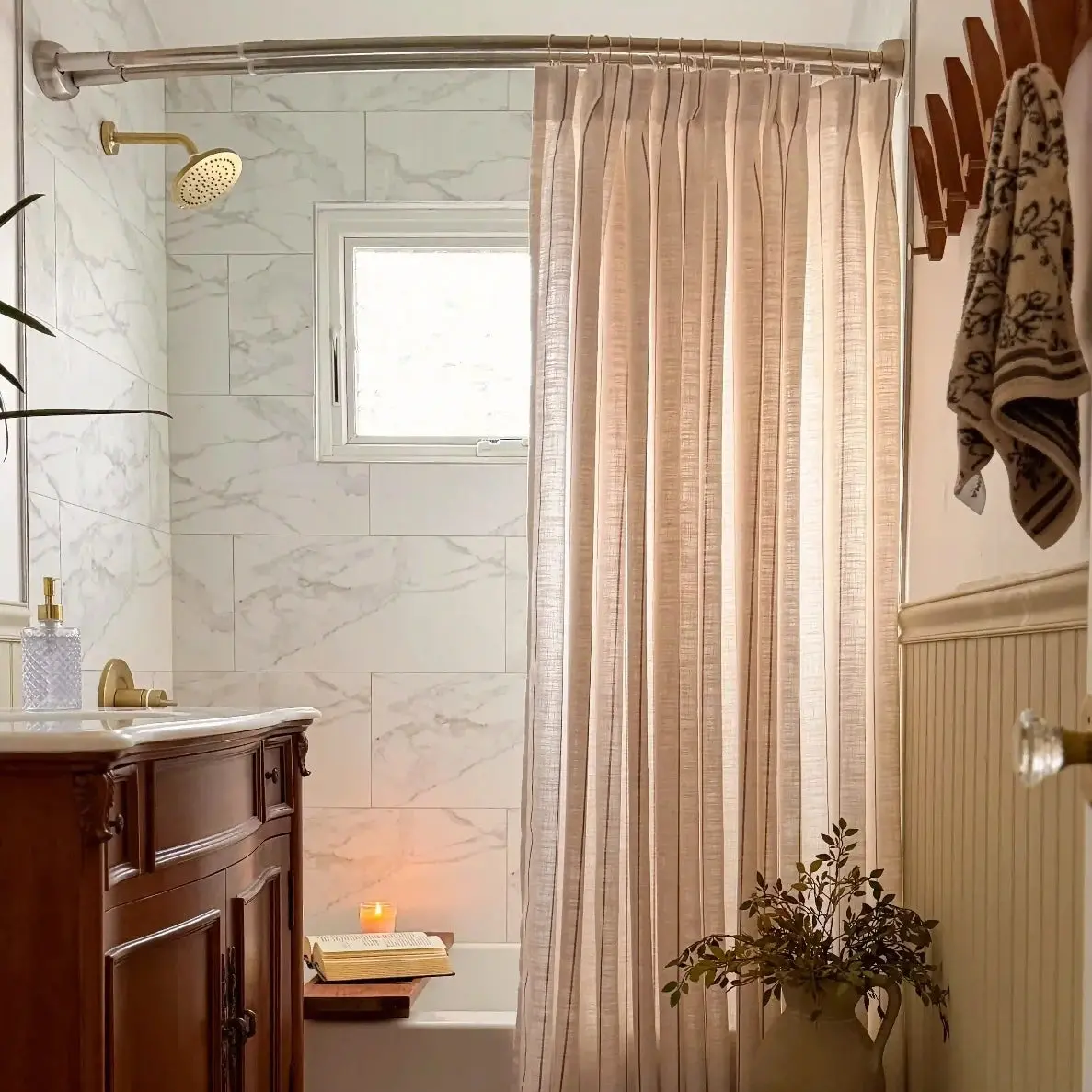 Custom Luxury Bathroom Curtains with Waterproof Layer - Image 11