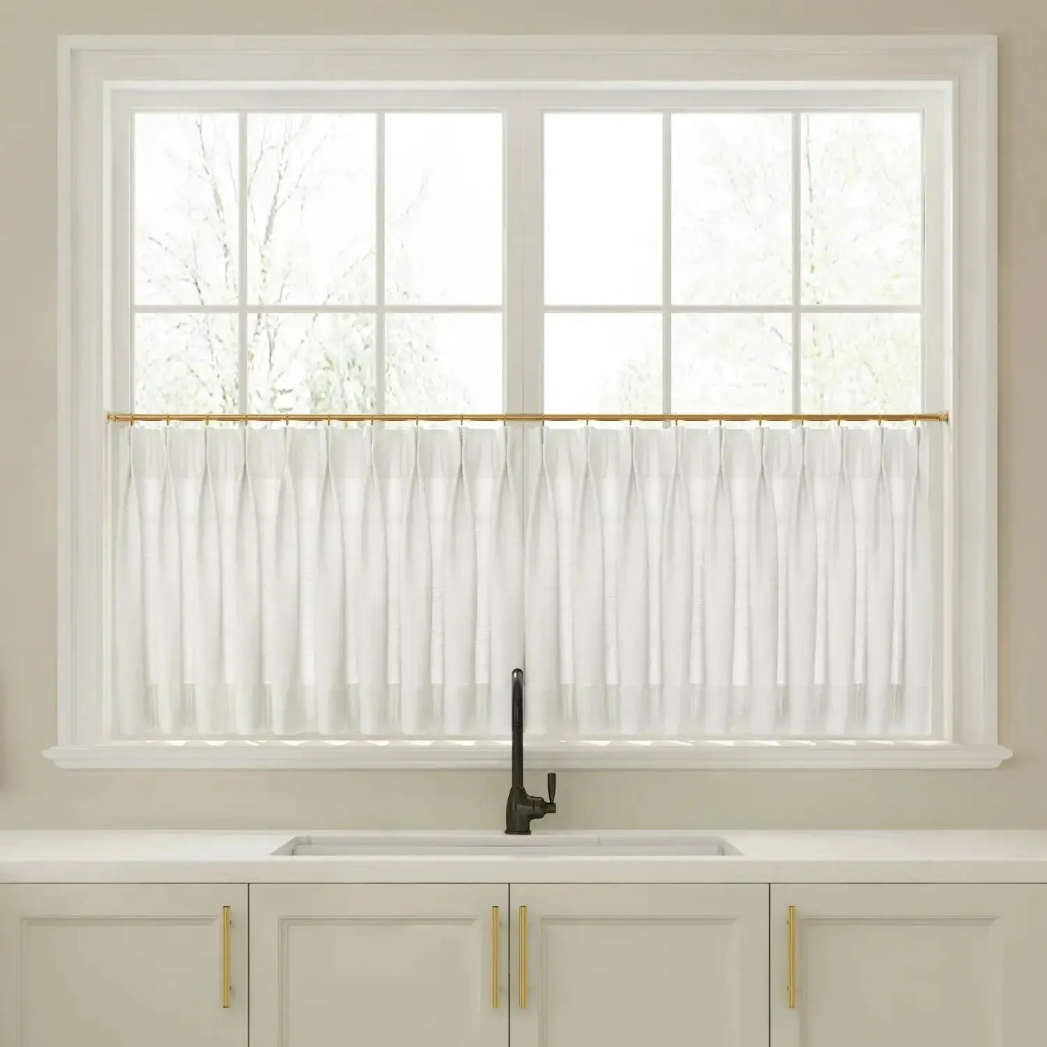 Liz Linen Pleated Cafe Curtains - Image 17