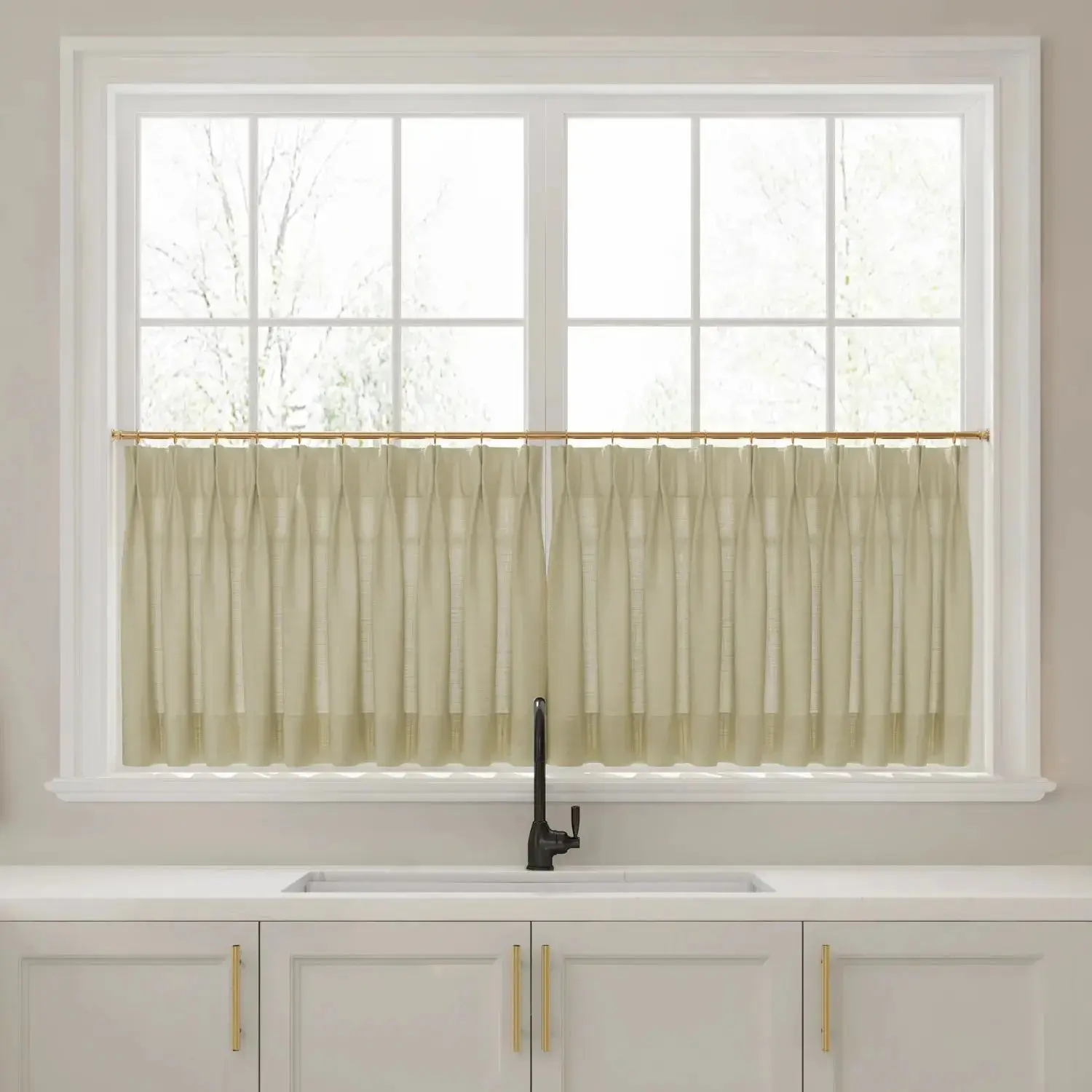 Liz Linen Pleated Cafe Curtains - Image 10