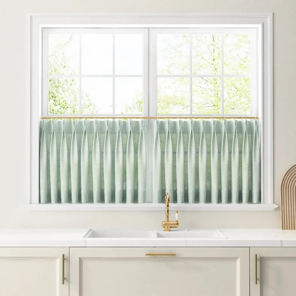 Liz Linen Pleated Cafe Curtains - Image 6