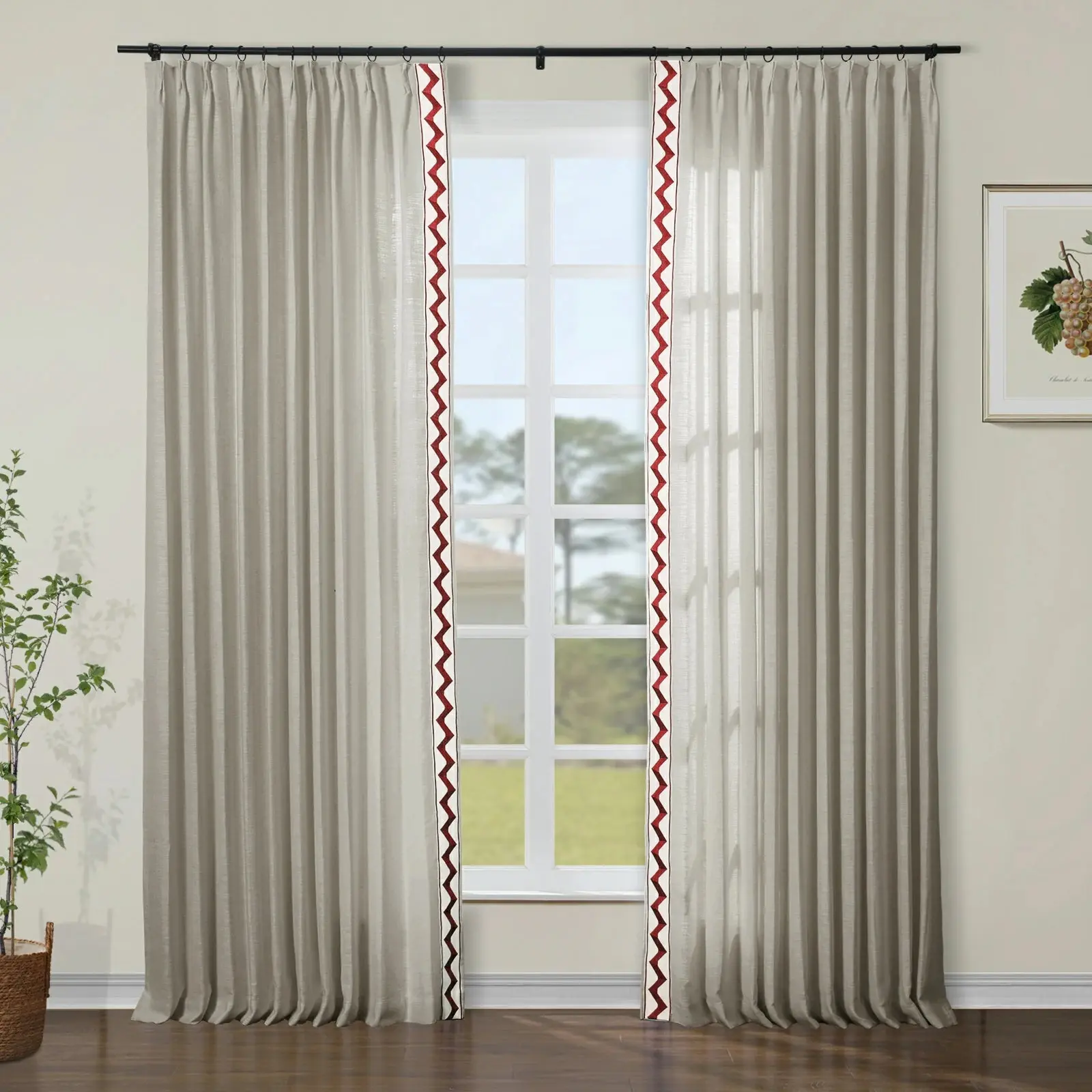 Custom Curtains with Trim Border(Sold per Pair) - Image 34