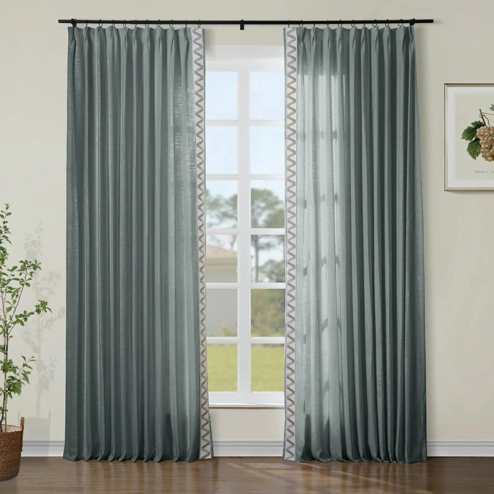 Custom Curtains with Trim Border(Sold per Pair) - Image 46