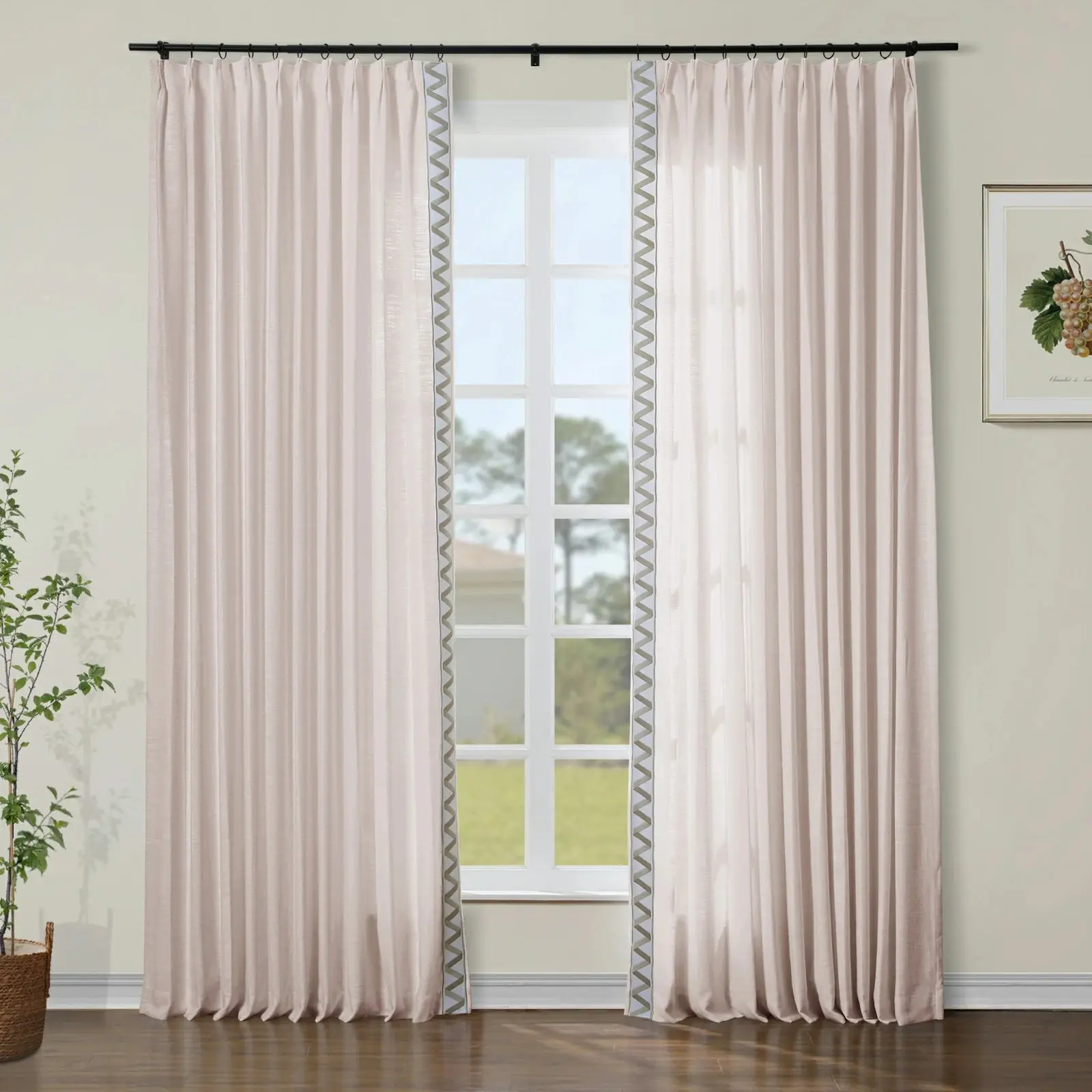 Custom Curtains with Trim Border(Sold per Pair) - Image 48