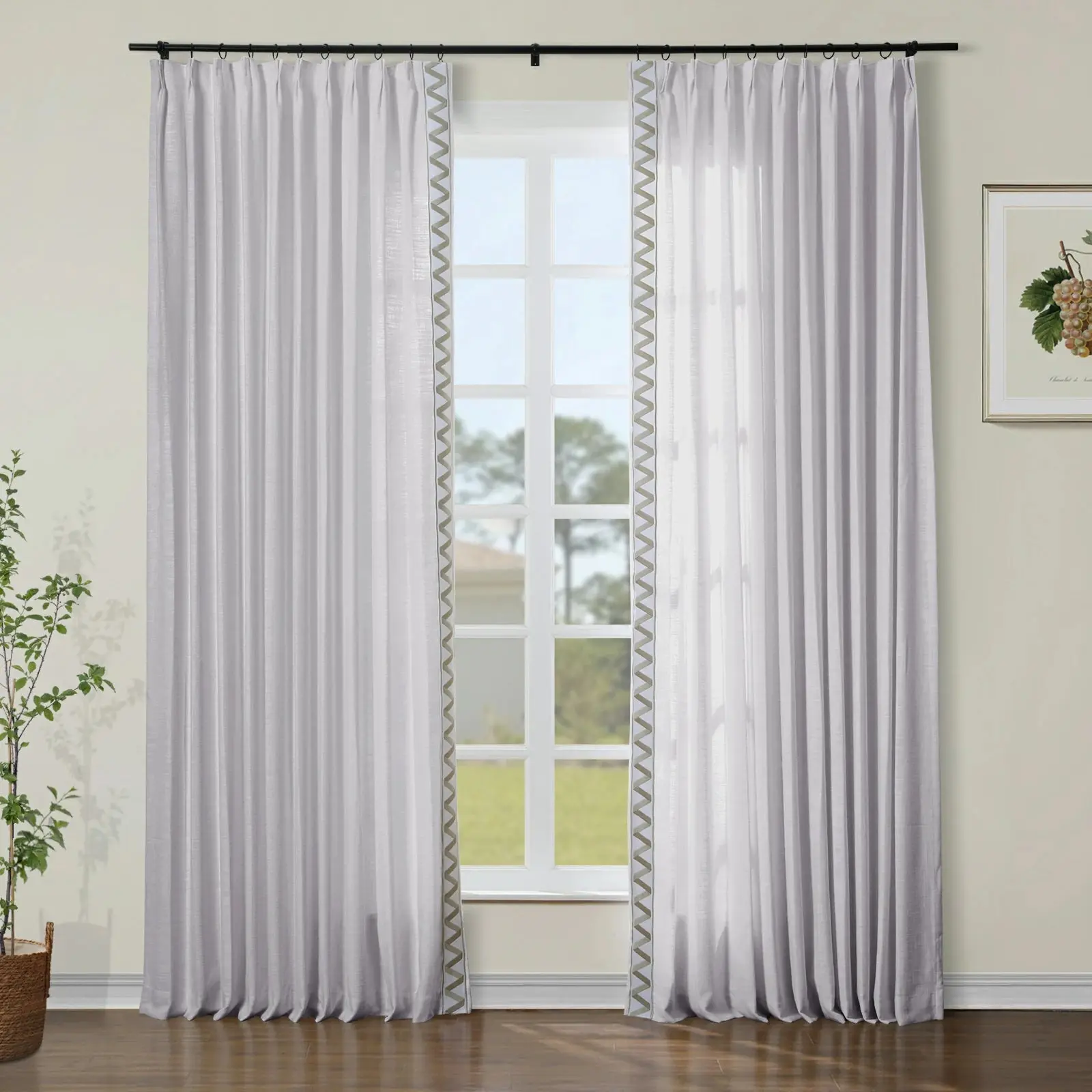 Custom Curtains with Trim Border(Sold per Pair) - Image 49