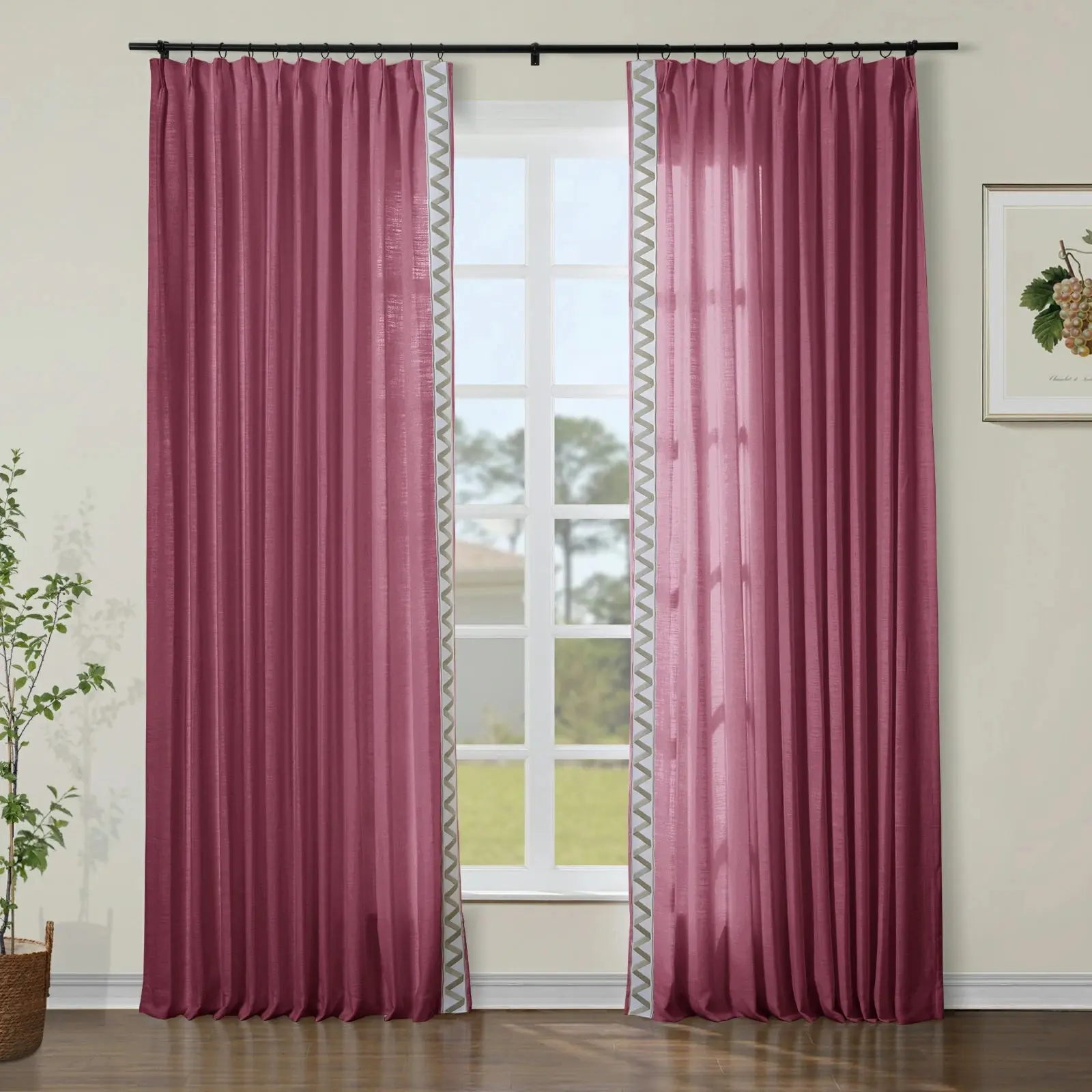 Custom Curtains with Trim Border(Sold per Pair) - Image 52