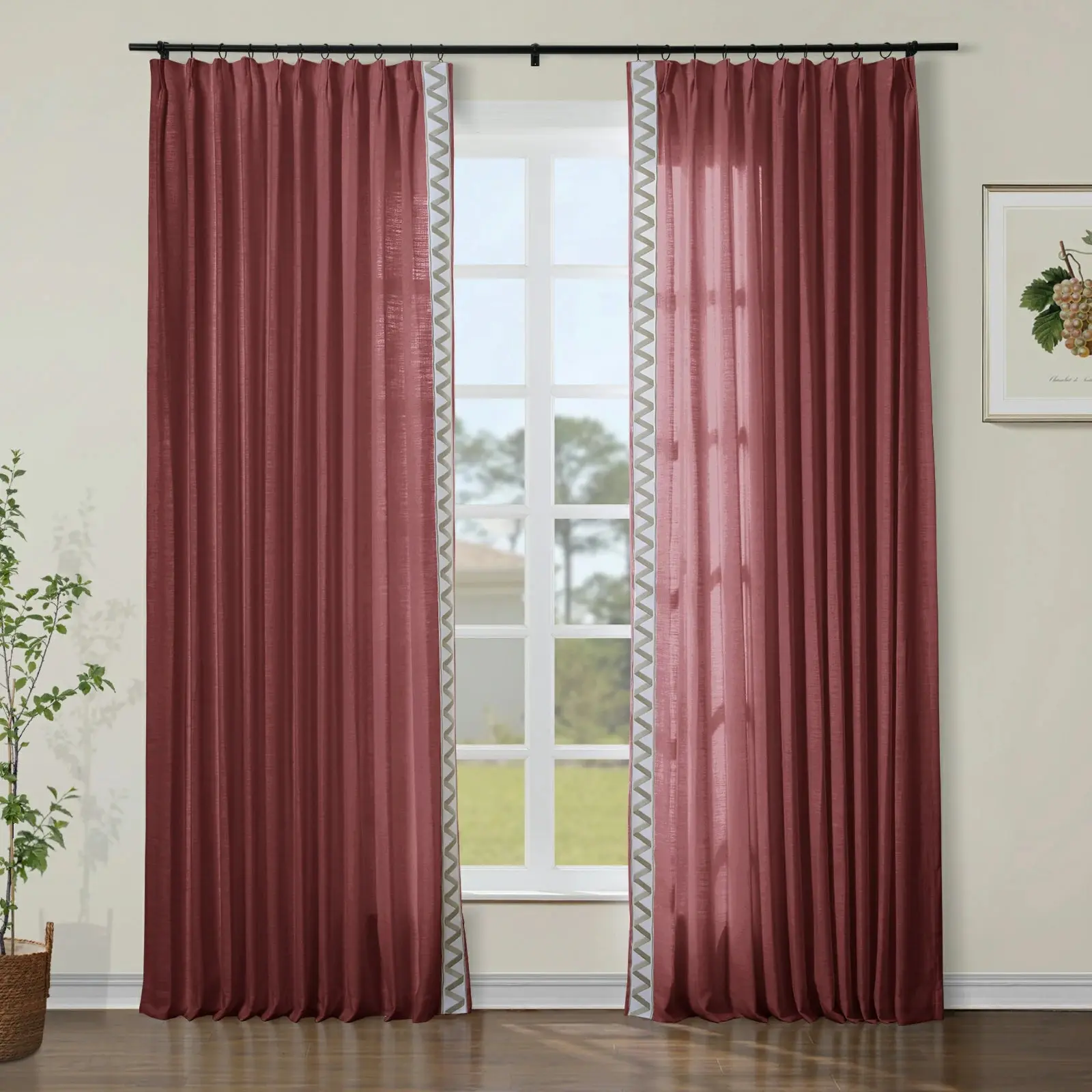 Custom Curtains with Trim Border(Sold per Pair) - Image 53