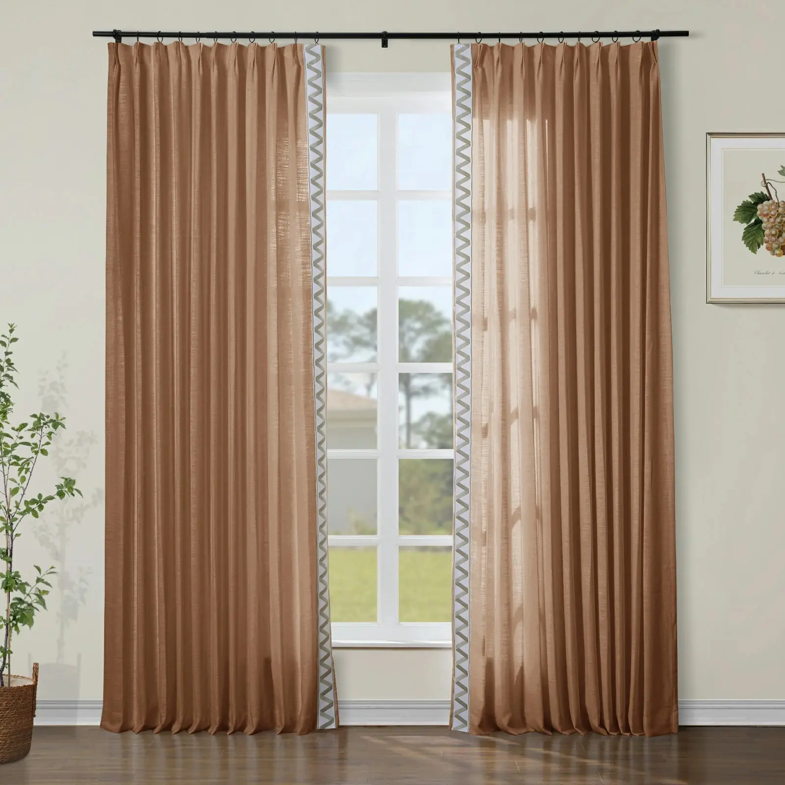 Custom Curtains with Trim Border(Sold per Pair) - Image 55
