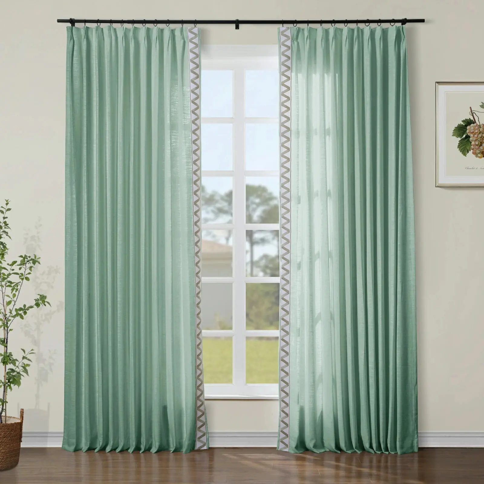 Custom Curtains with Trim Border(Sold per Pair) - Image 60