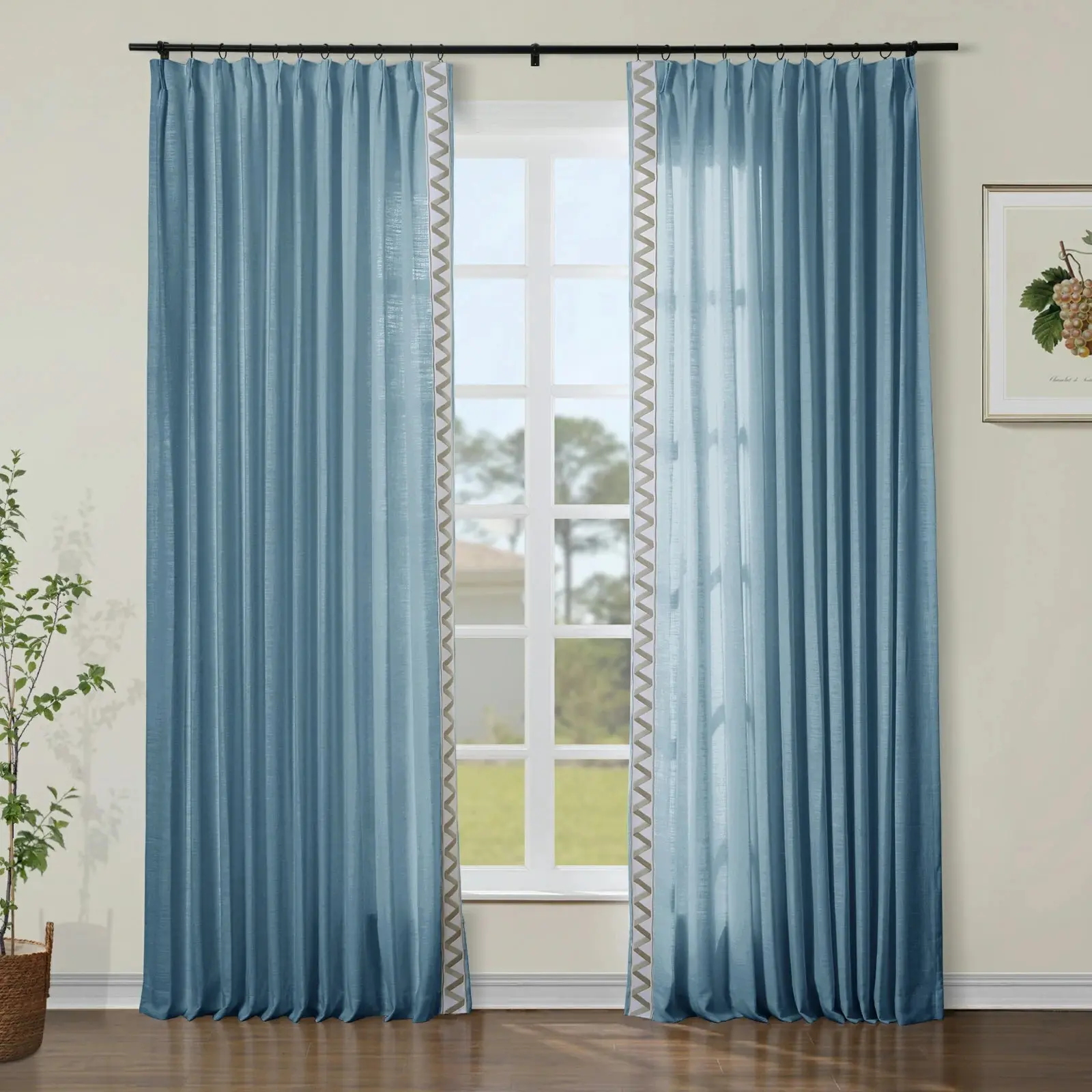 Custom Curtains with Trim Border(Sold per Pair) - Image 64