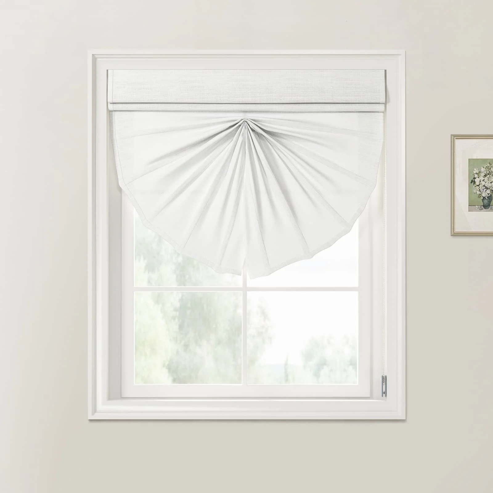 Custom Fan Roman Shades Cord Lift - Image 12
