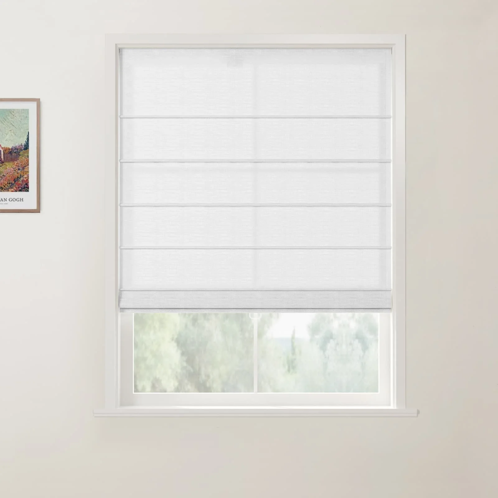 Custom Front Slat Roman Shade Cordless - Image 3