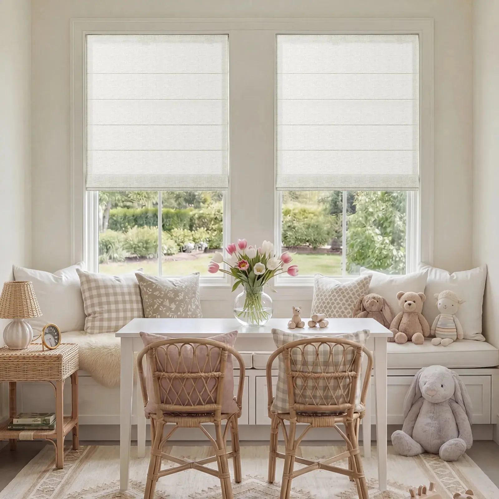 Custom Flat Fold Roman Shade Cordless - Image 7