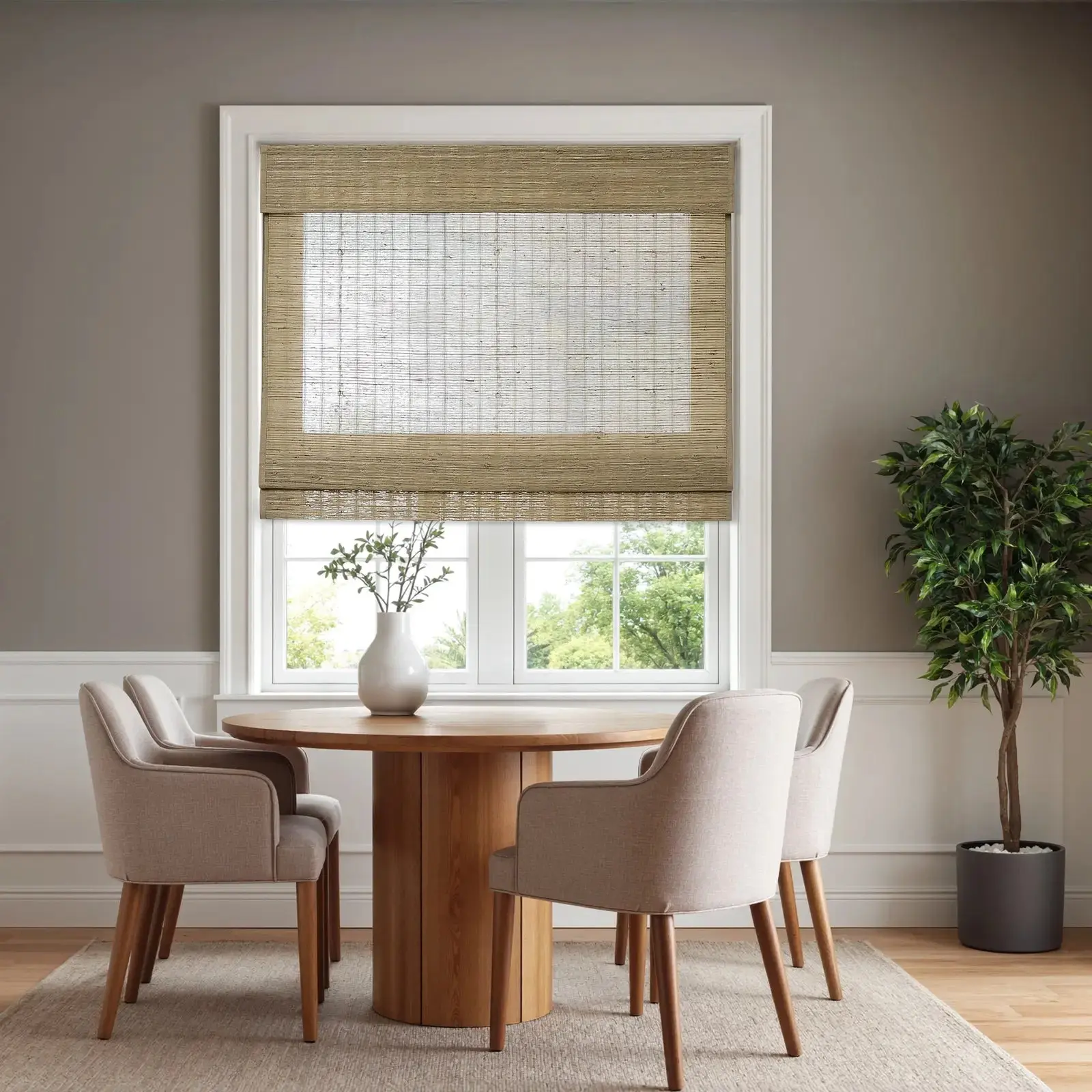 Custom No-Drill Bamboo Woven Shade Cordless - Image 15