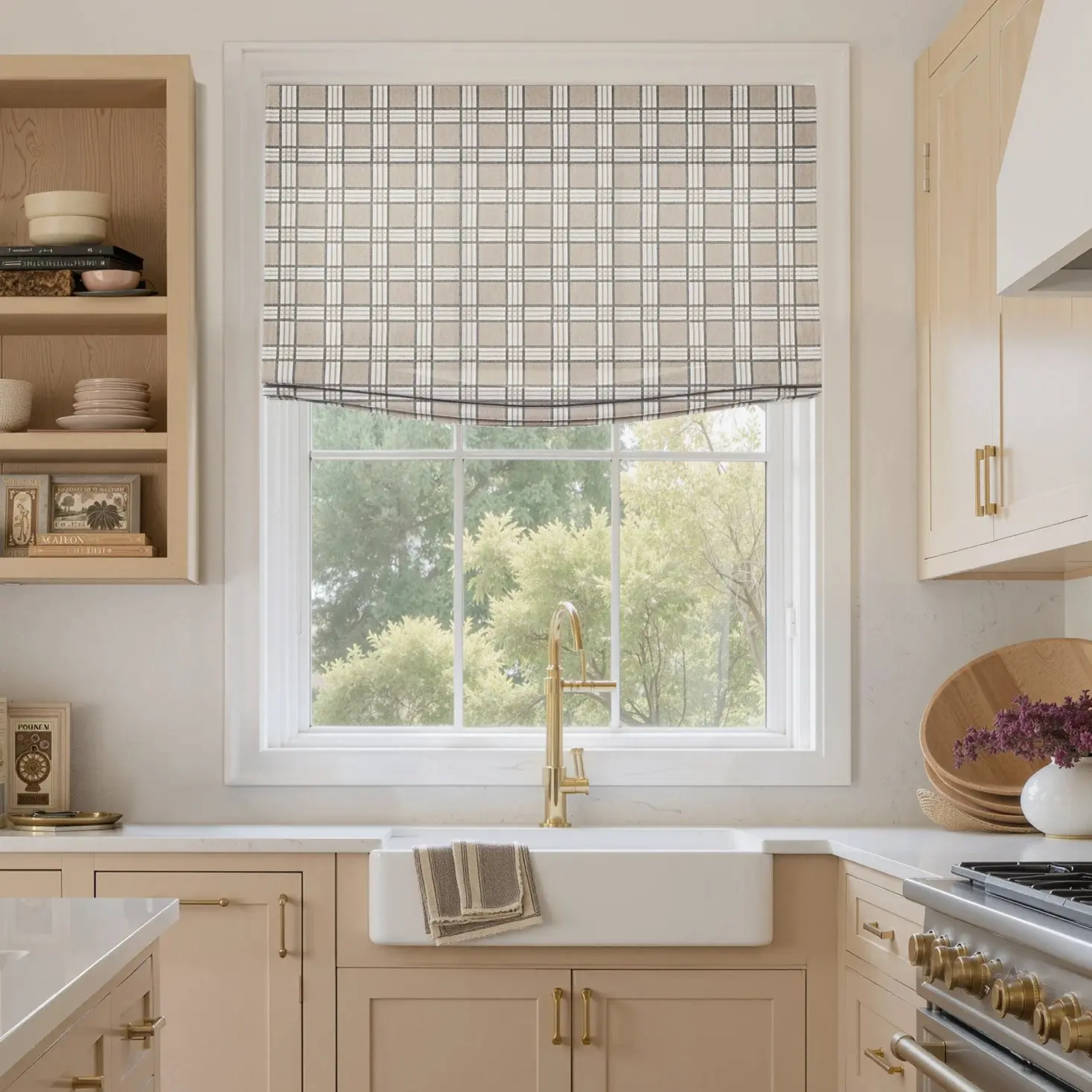 Custom Relaxed Roman Shades Cord Lift - Image 101