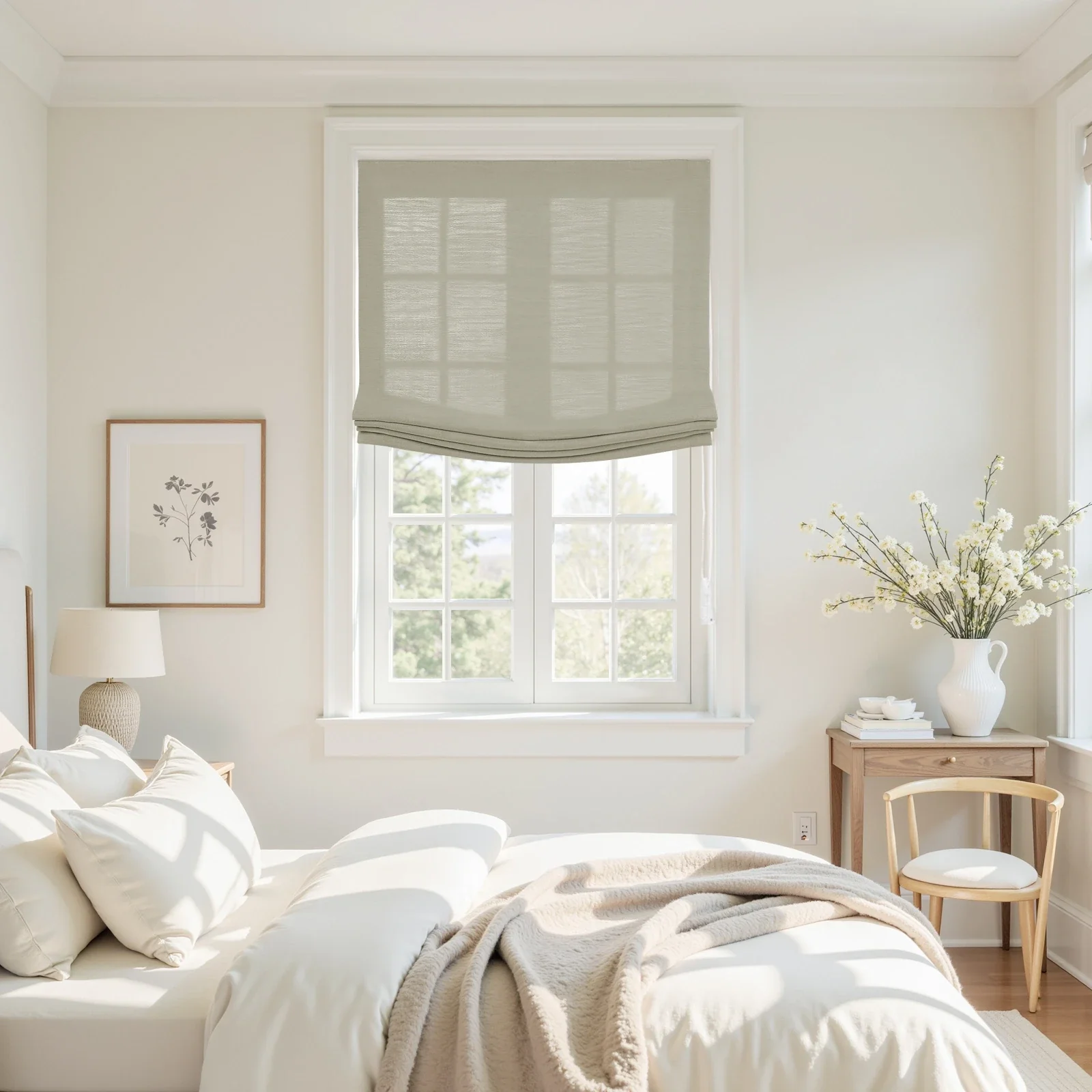 Custom Relaxed Roman Shades Cord Lift - Image 62