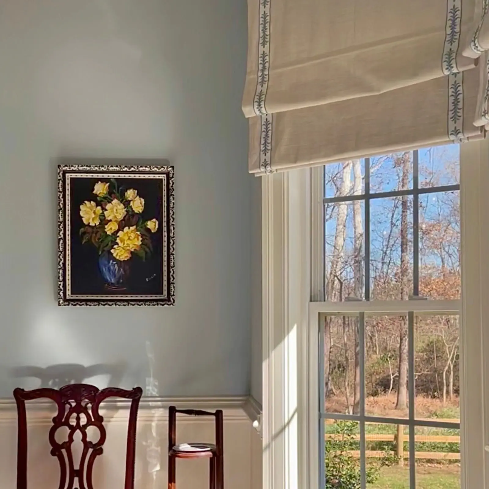 Custom Roman Shade with Trim Border Cordless - Image 12