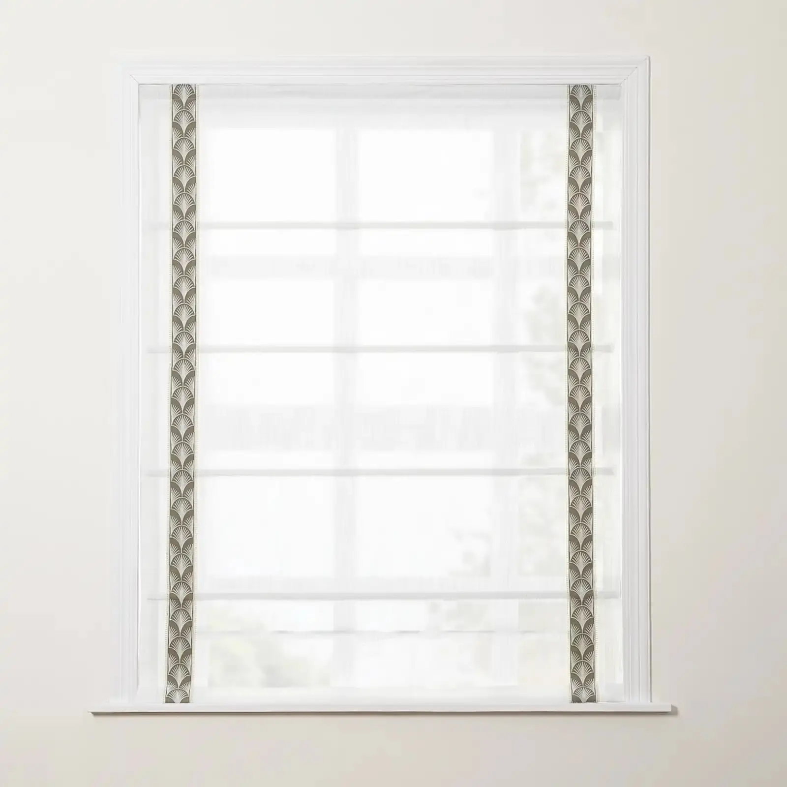 Custom Roman Shade with Trim Border Cordless - Image 18