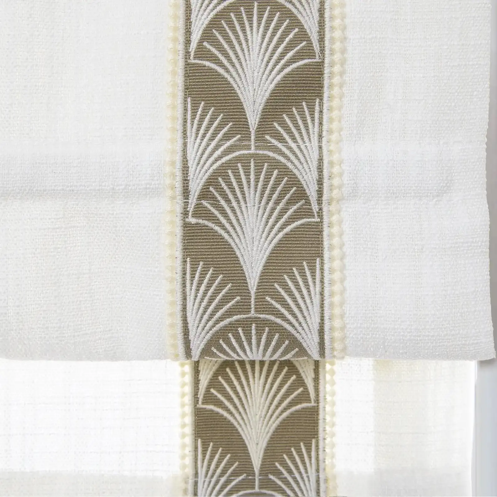 Custom Roman Shade with Trim Border Cordless - Image 19