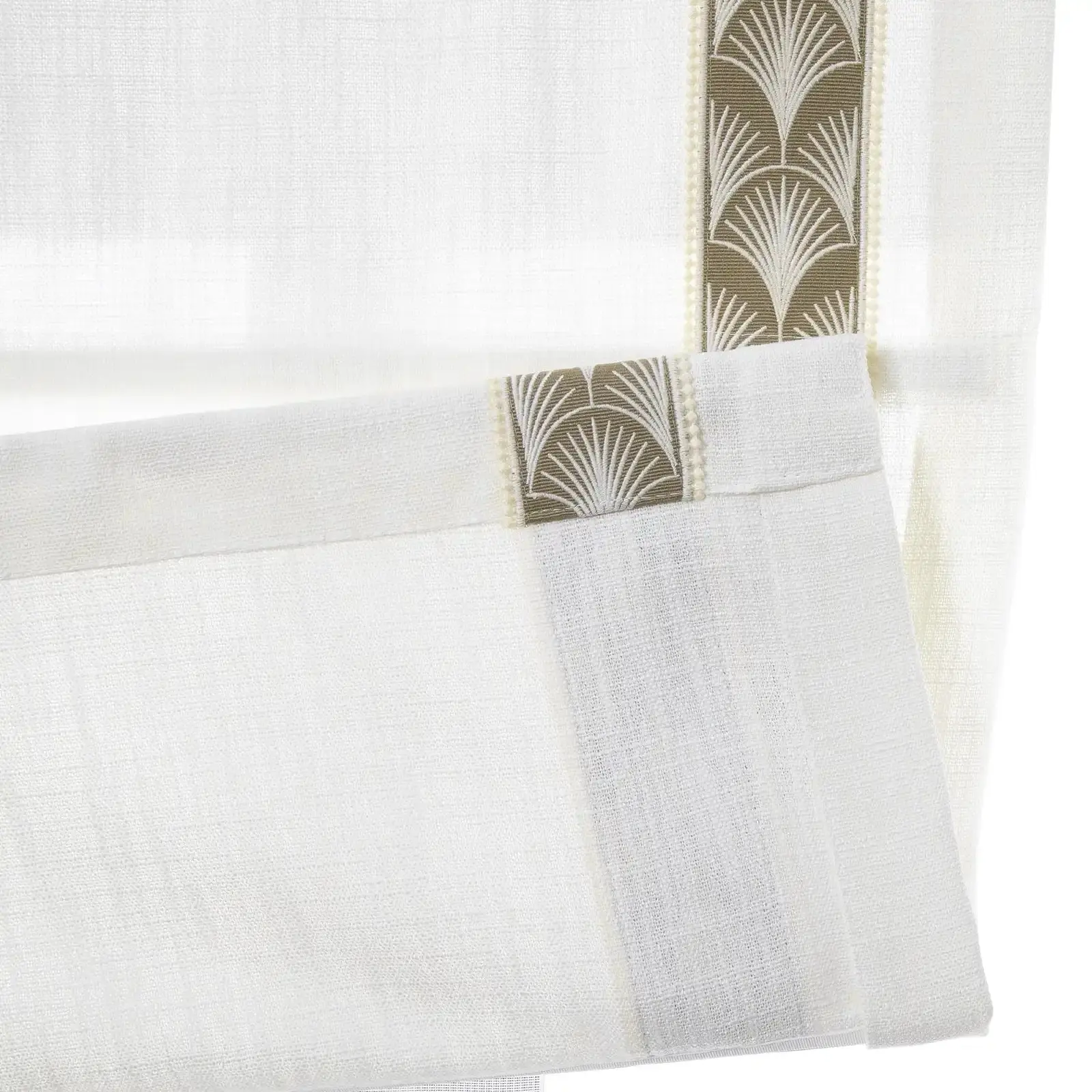 Custom Roman Shade with Trim Border Cordless - Image 22
