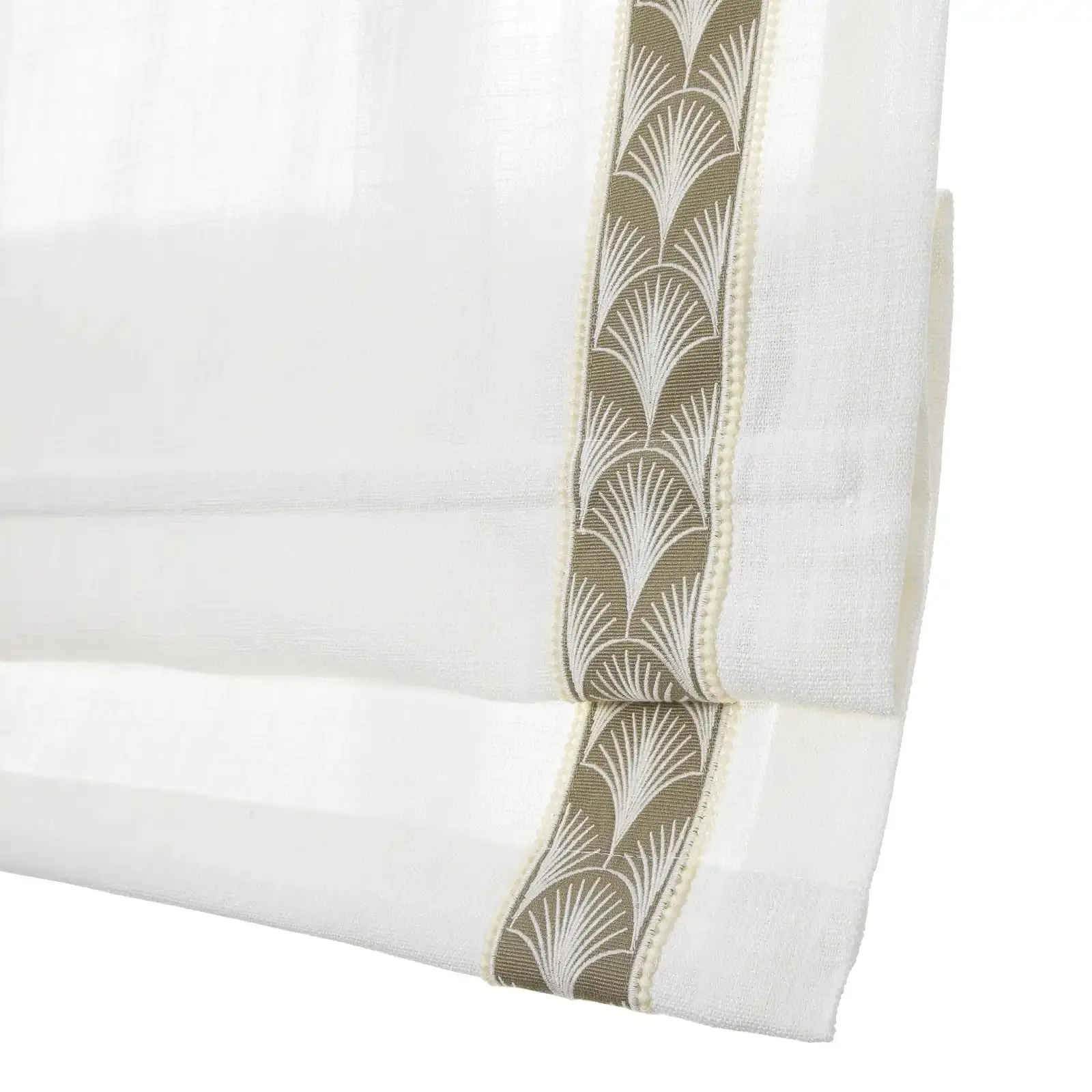 Custom Roman Shade with Trim Border Cordless - Image 24