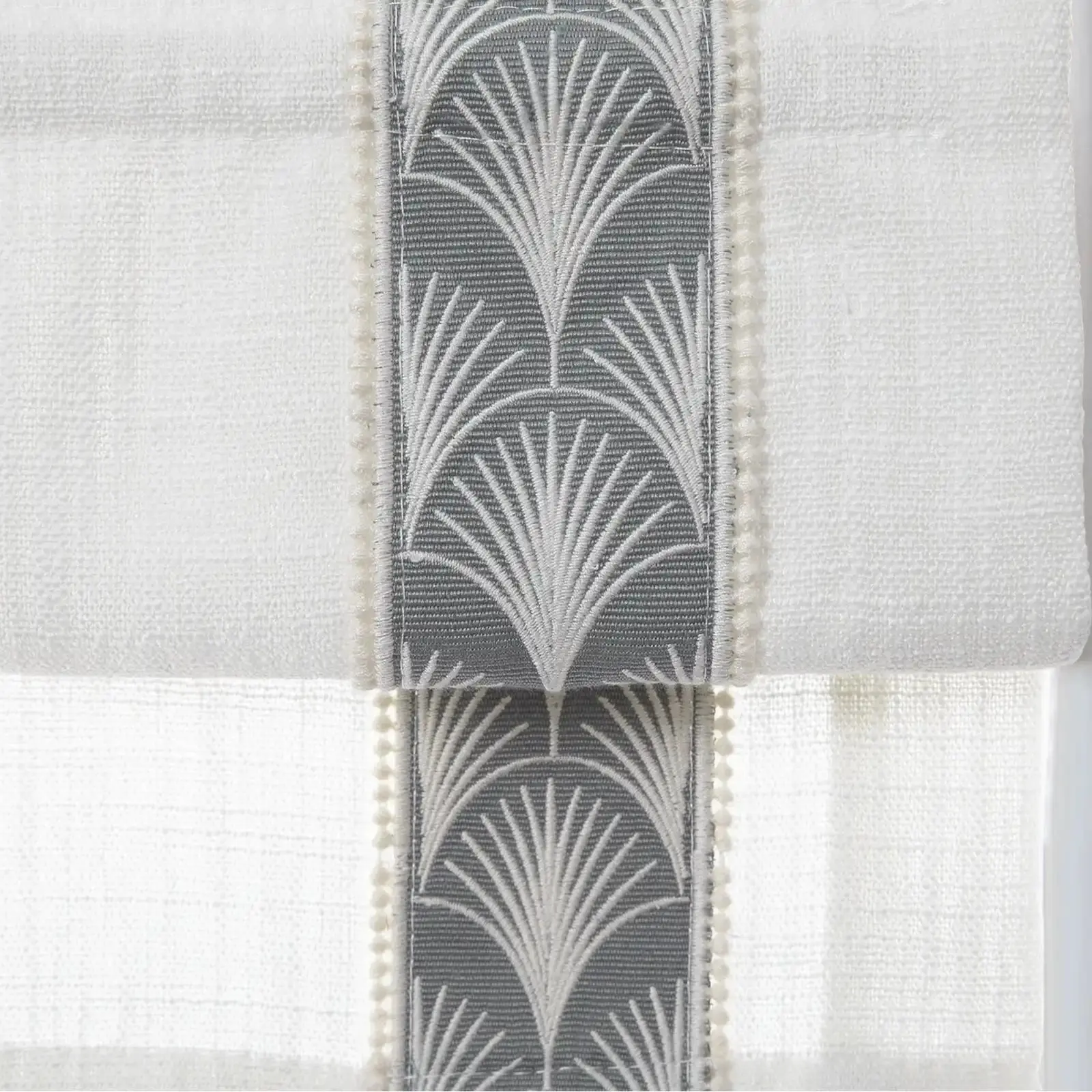 Custom Roman Shade with Trim Border Cordless - Image 26