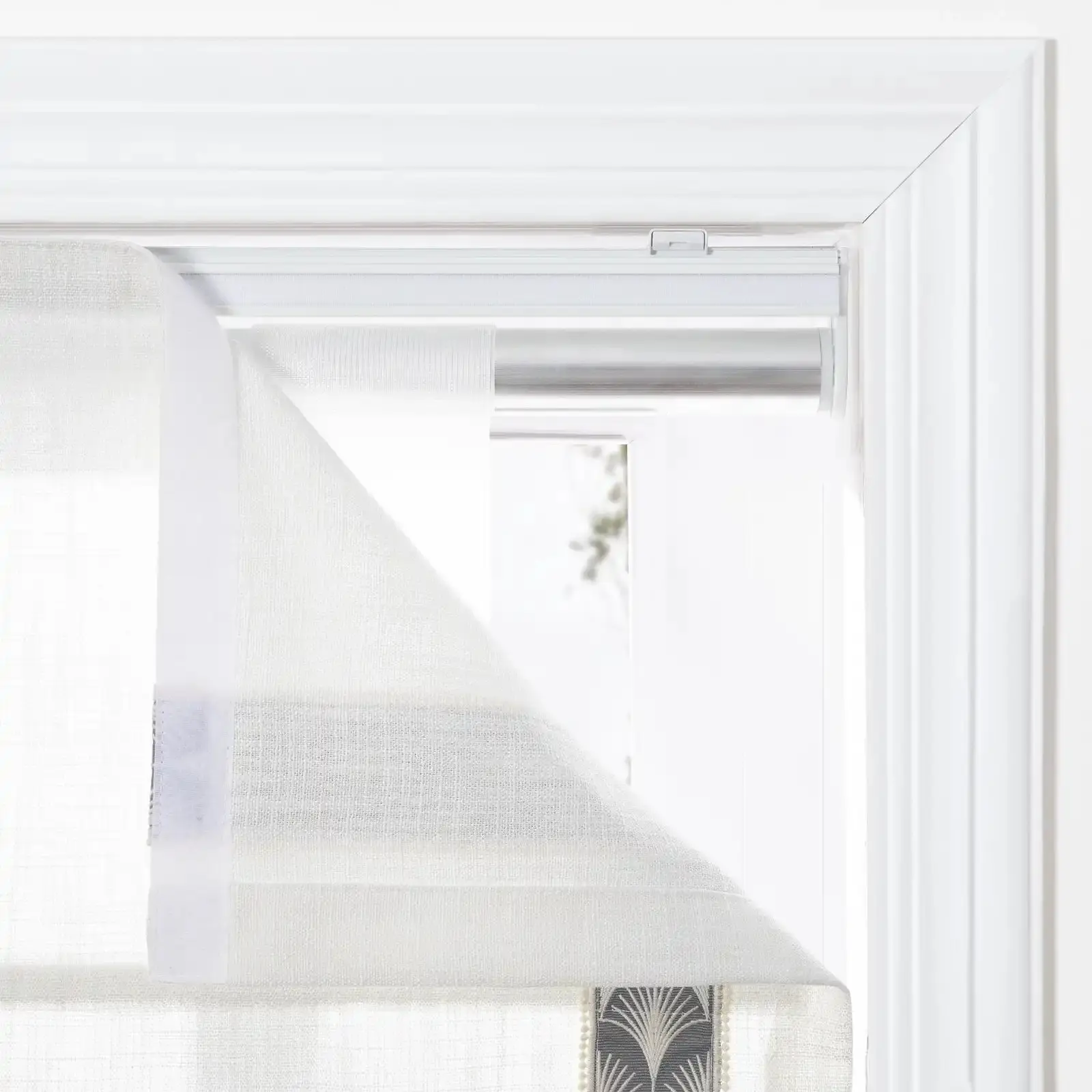 Custom Roman Shade with Trim Border Cordless - Image 27