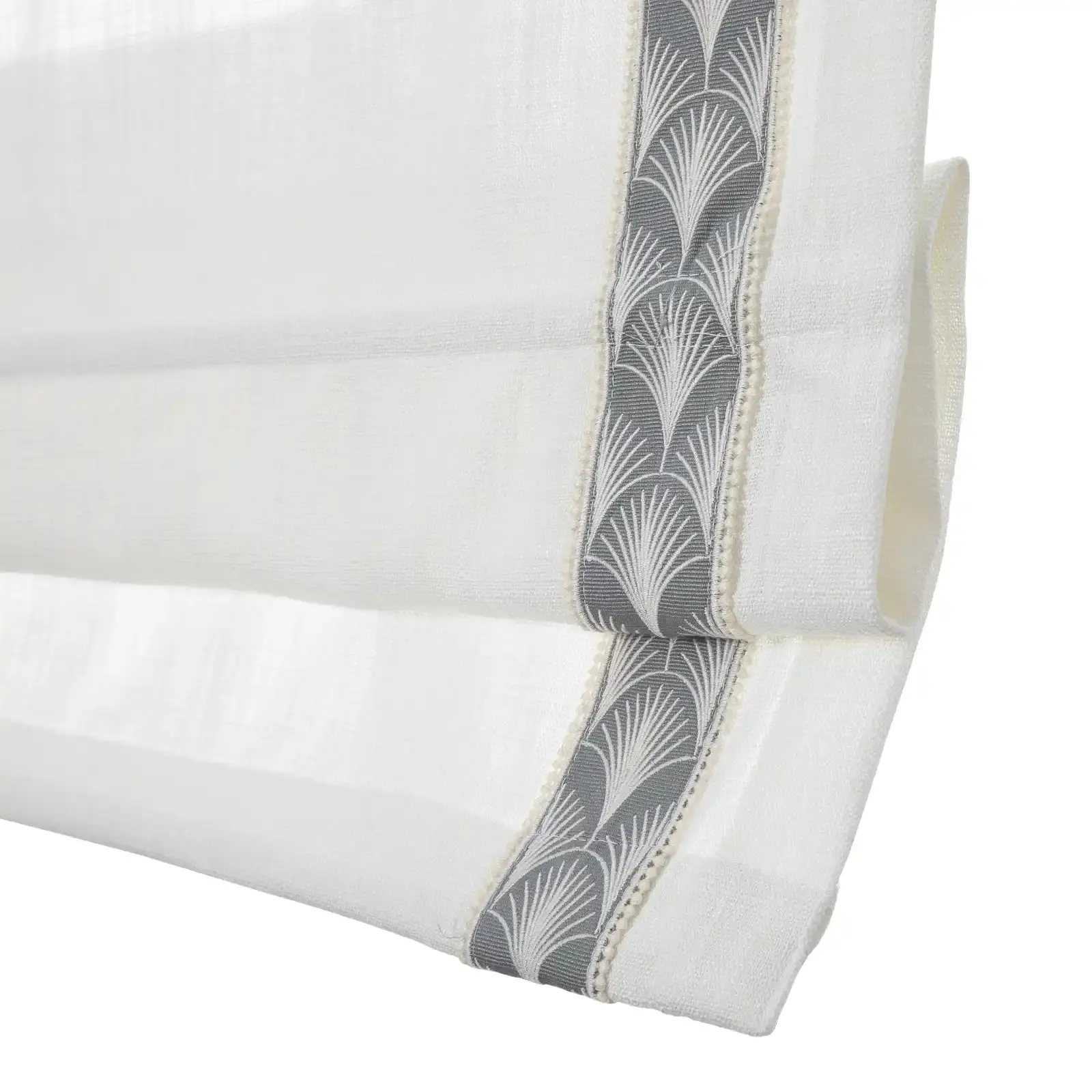 Custom Roman Shade with Trim Border Cordless - Image 28