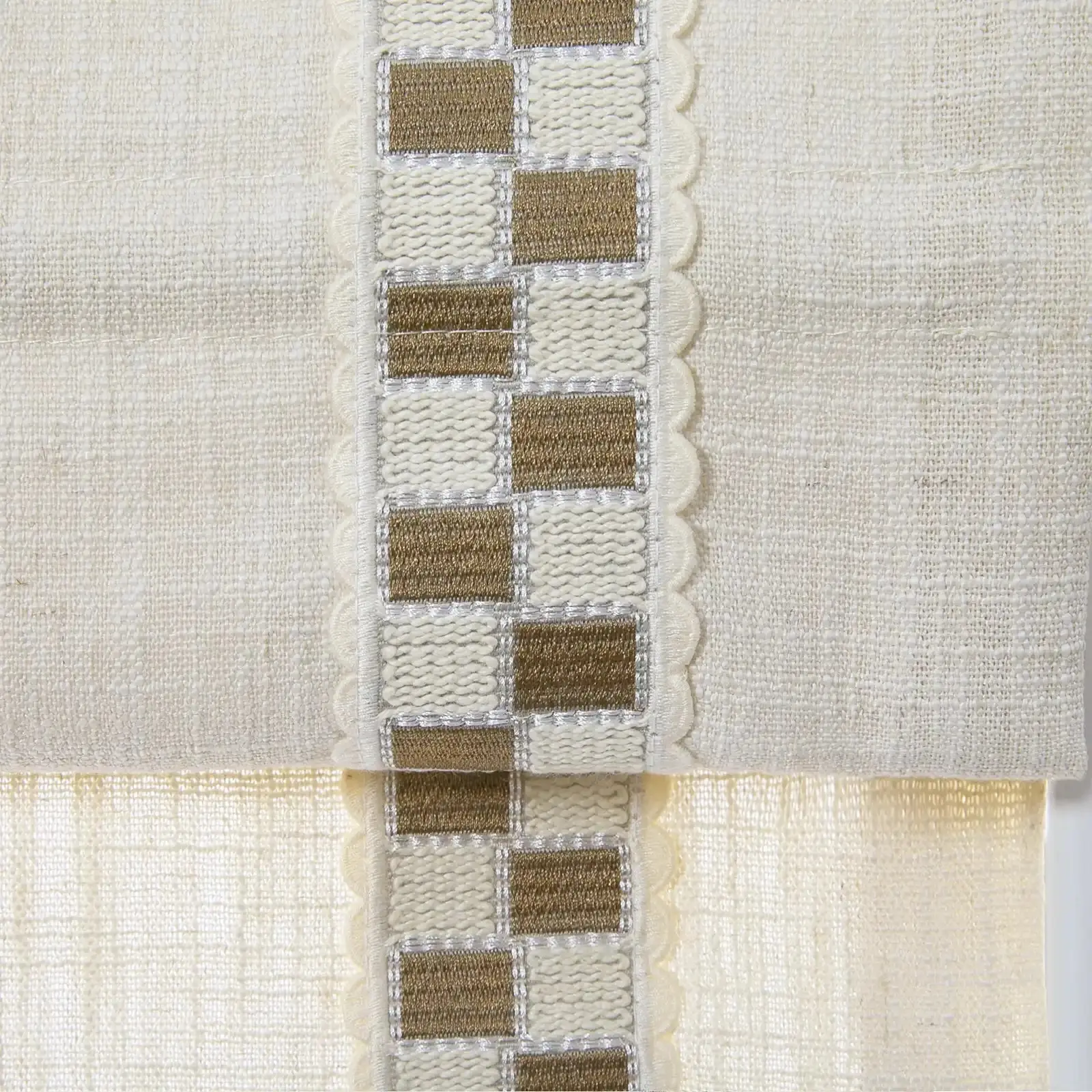 Custom Roman Shade with Trim Border Cordless - Image 43