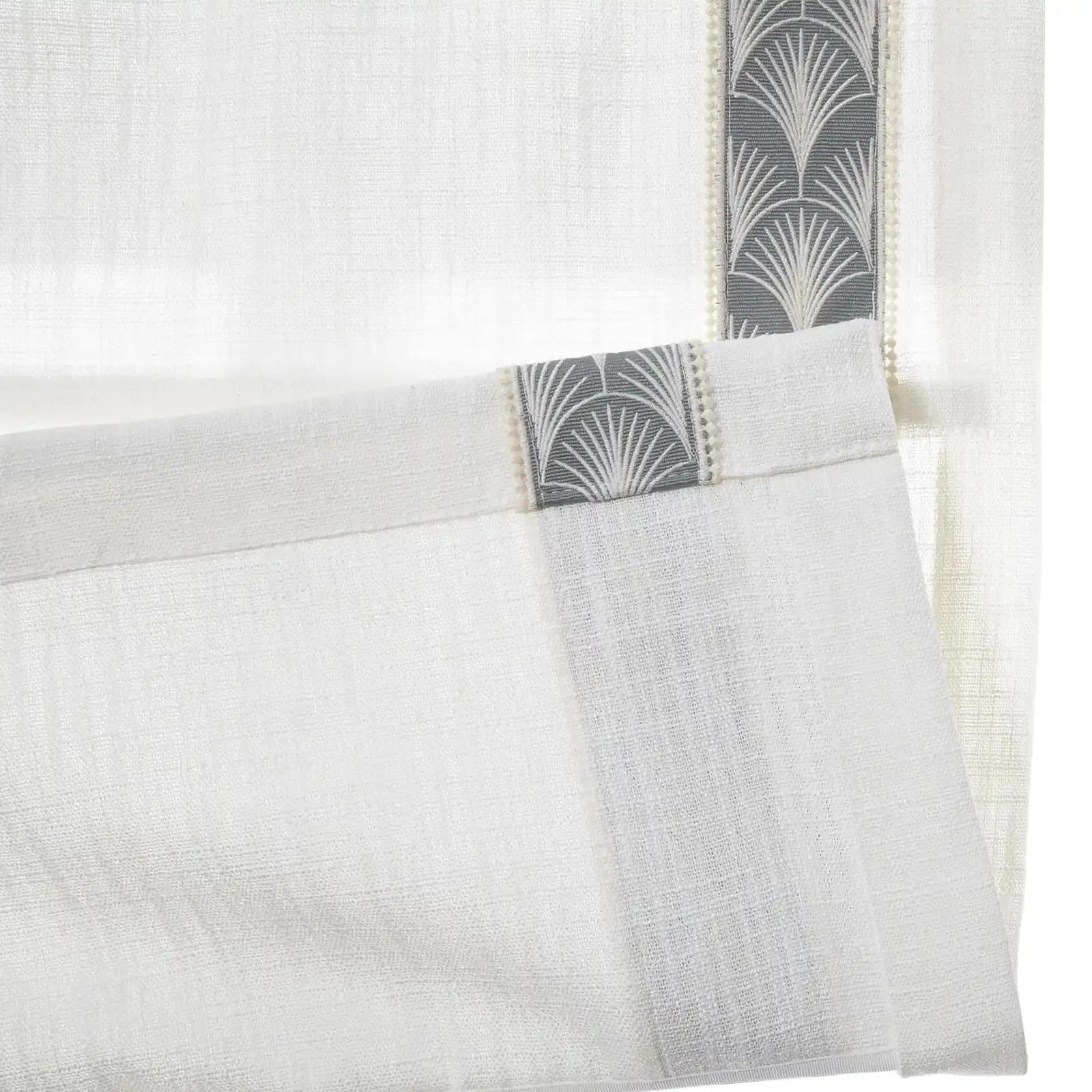 Custom Roman Shade with Trim Border Cordless - Image 44