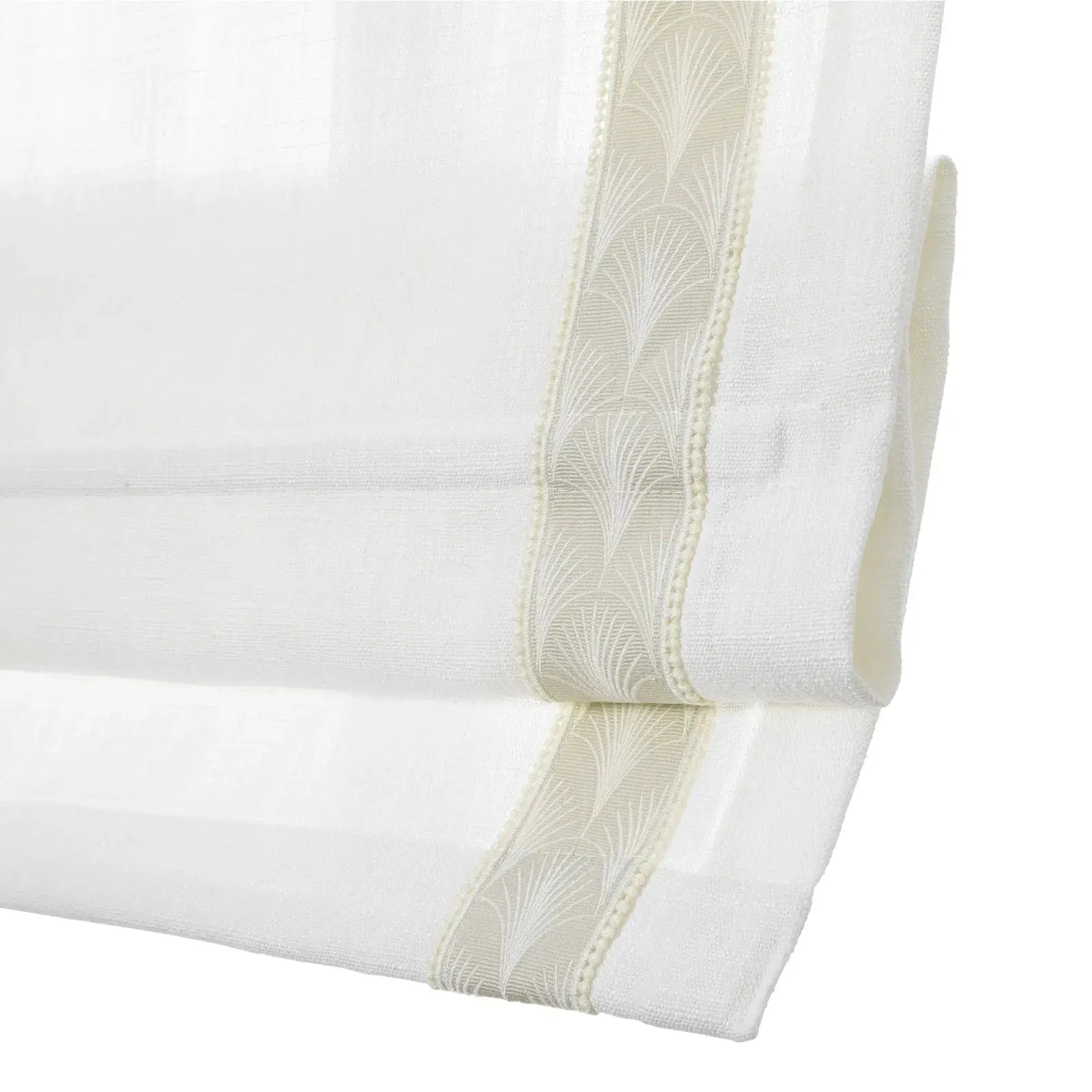 Custom Roman Shade with Trim Border Cordless - Image 49