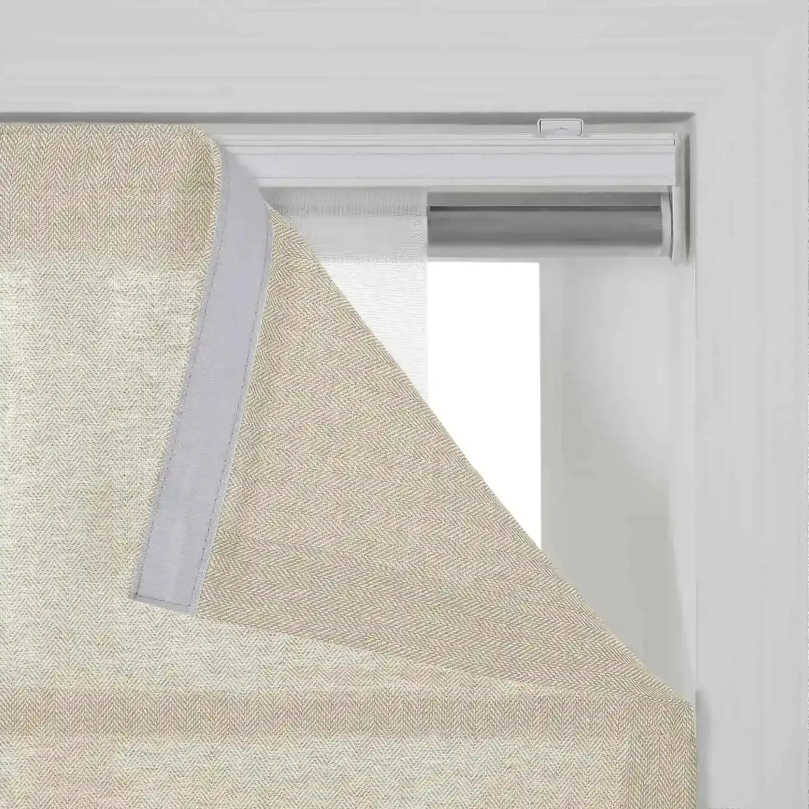 Custom Roman Shade with Trim Border Cordless - Image 57