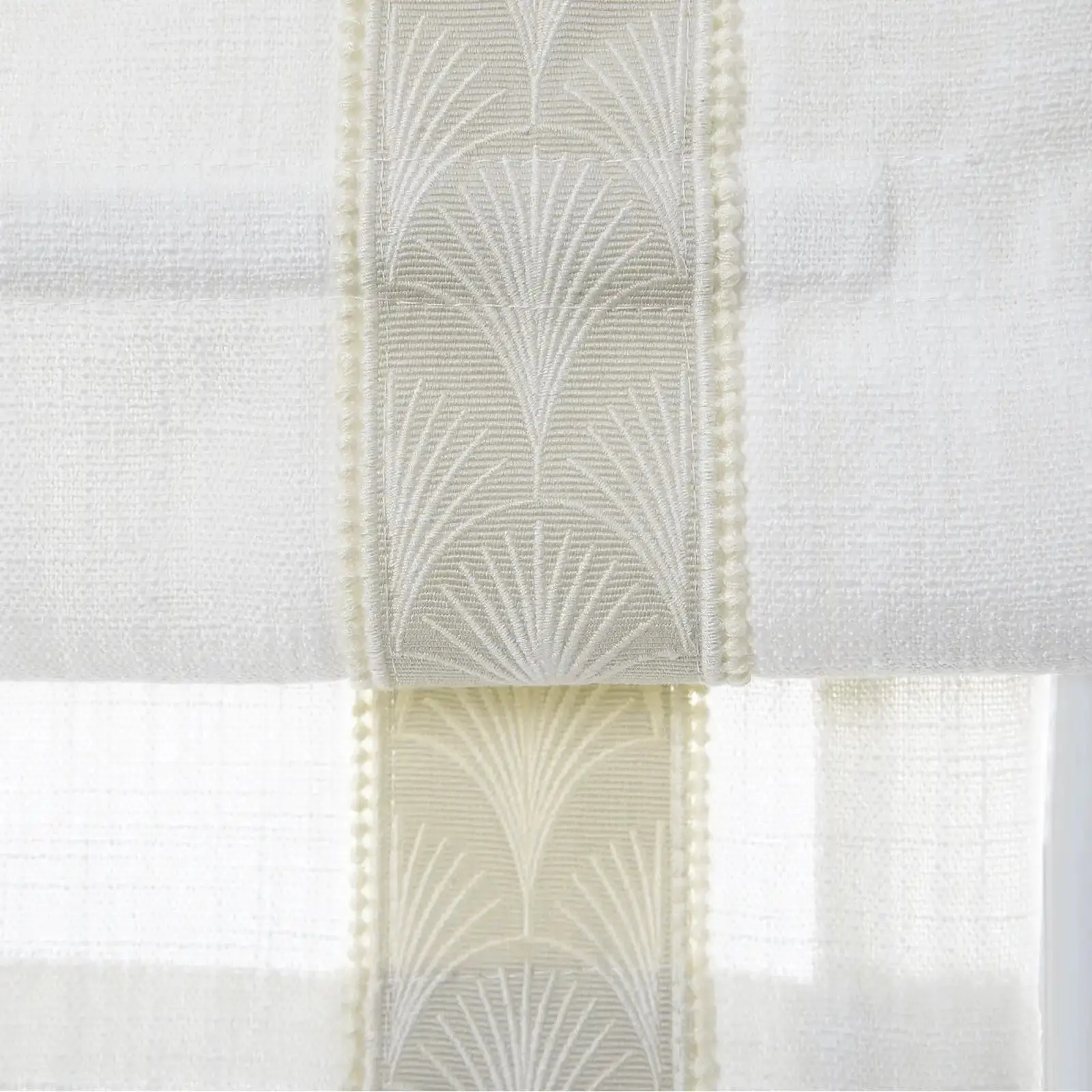 Custom Roman Shade with Trim Border Cordless - Image 59