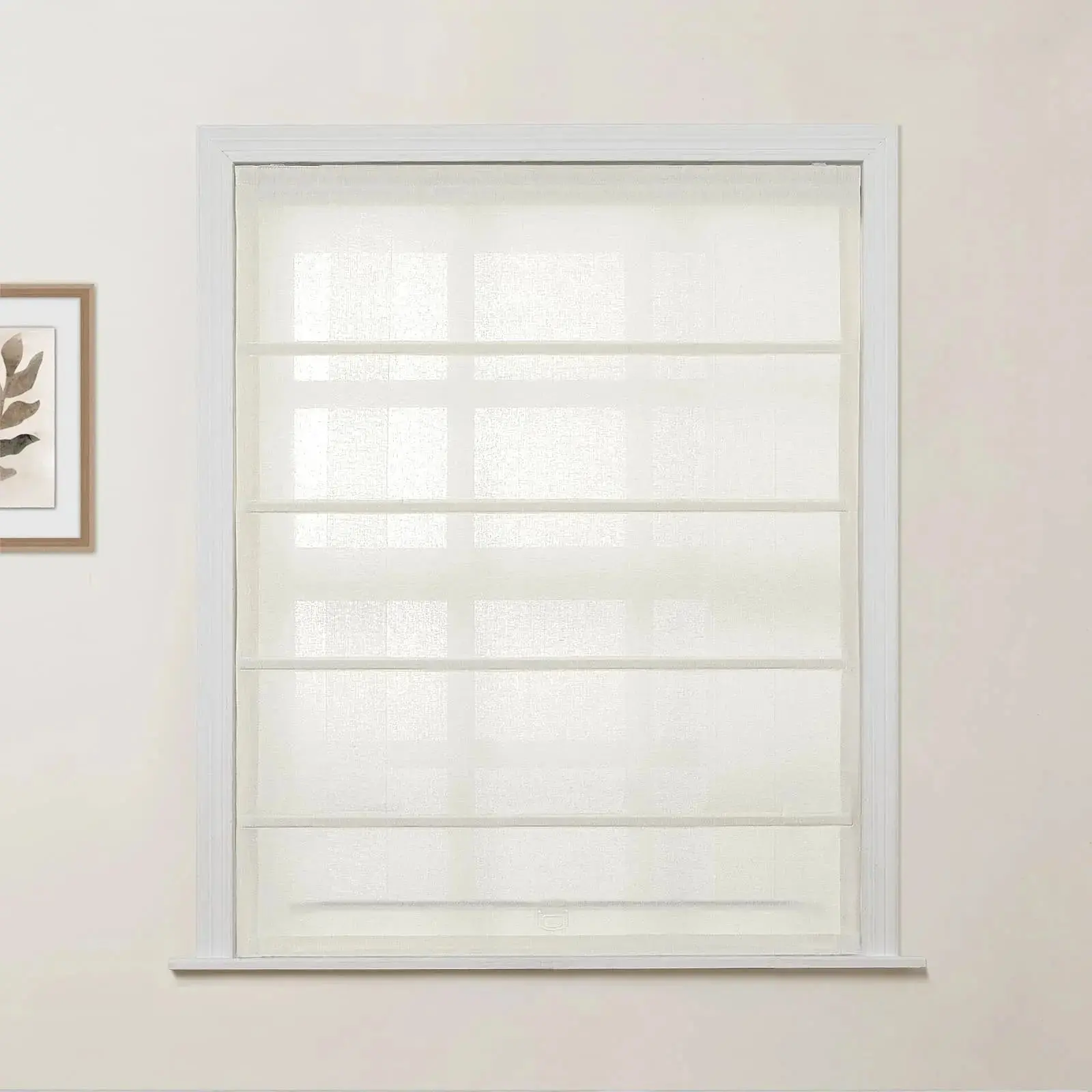 Custom Roman Shade with Trim Border Cordless - Image 6