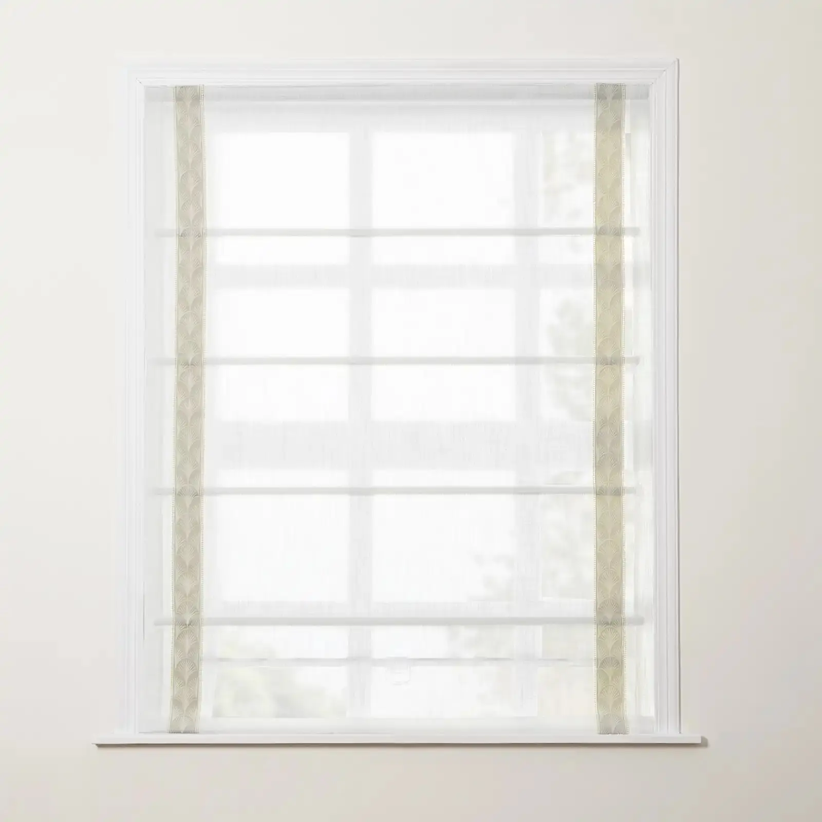 Custom Roman Shade with Trim Border Cordless - Image 66