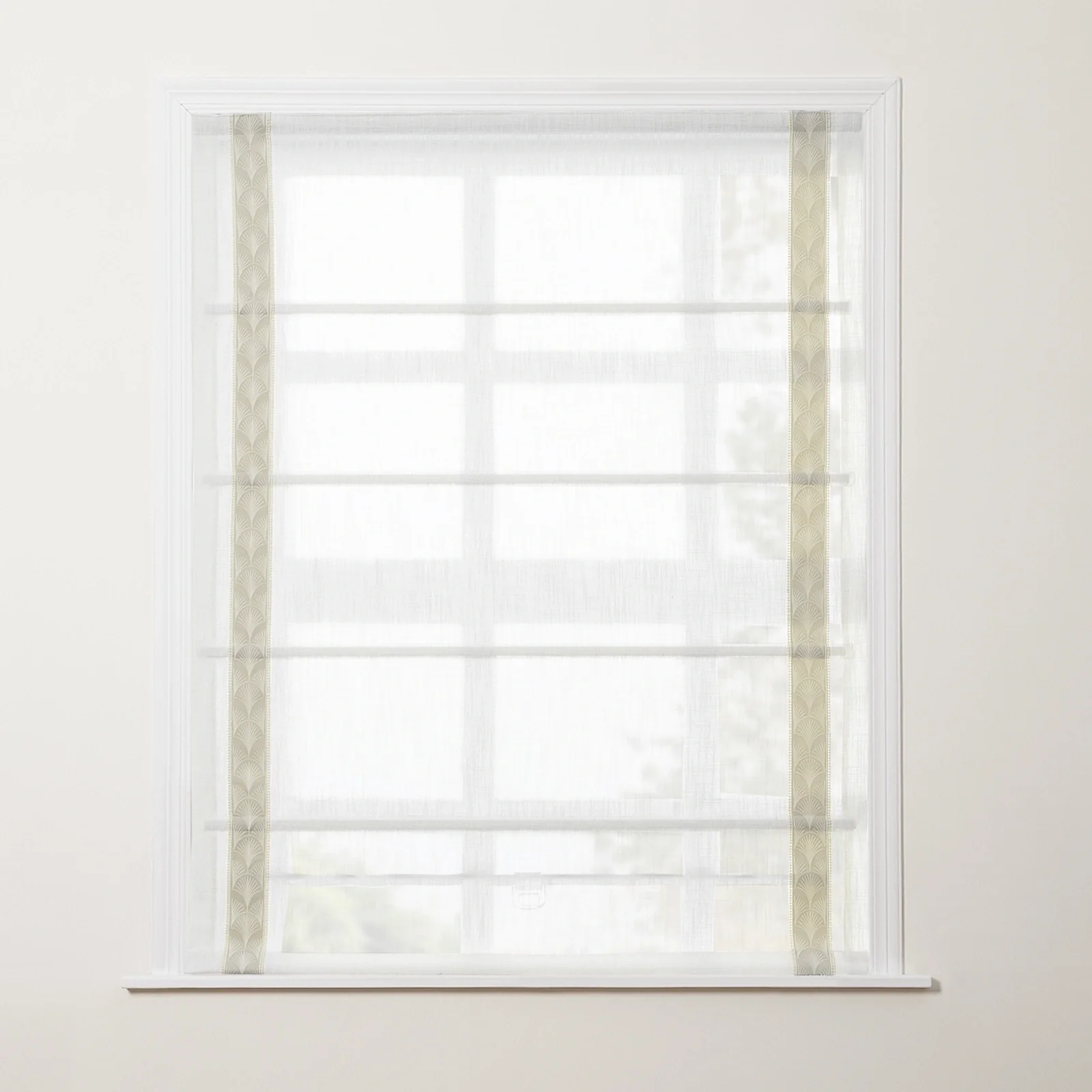 Custom Roman Shade with Trim Border Cordless - Image 72