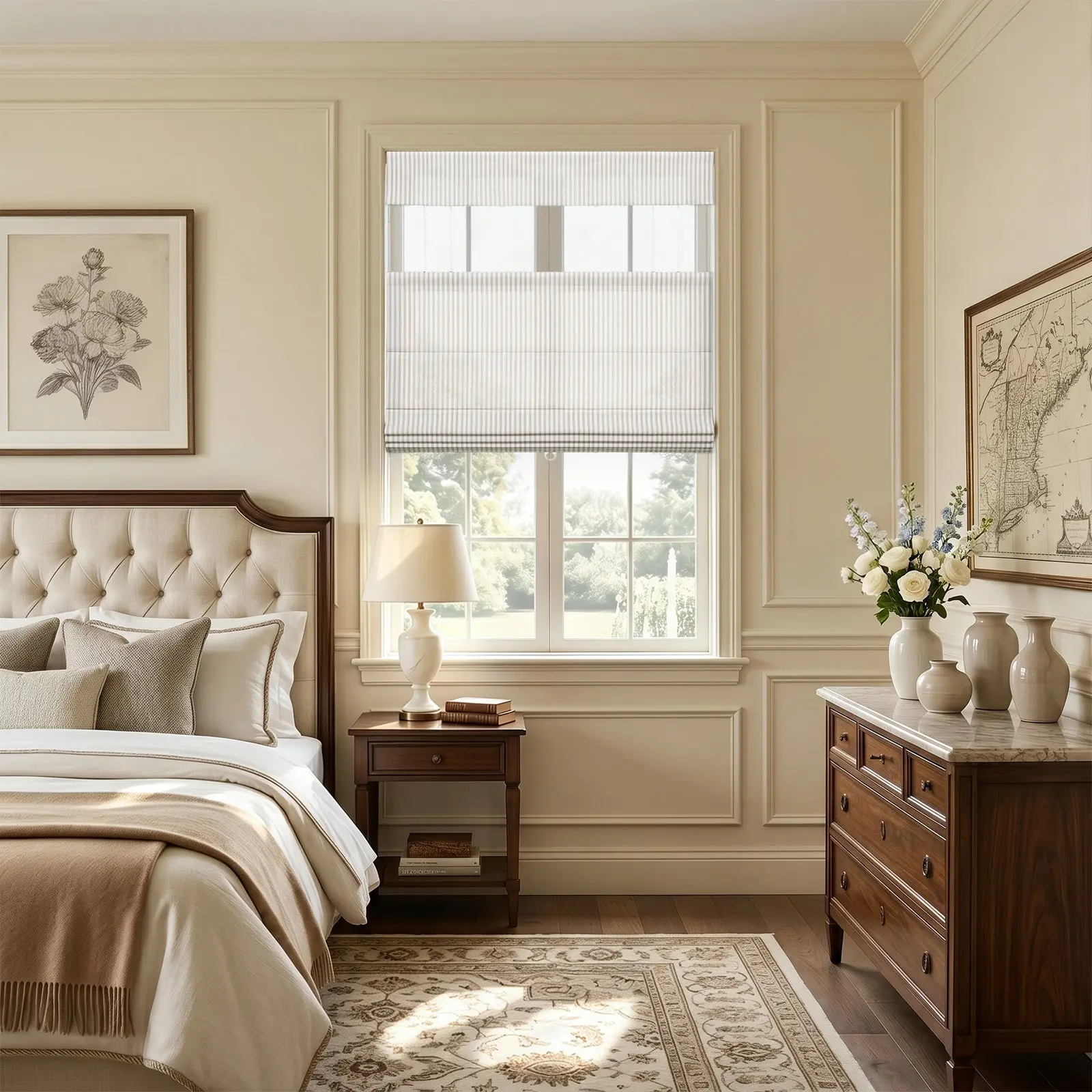Custom Top Down Bottom Up Roman Shade Cordless - Image 39