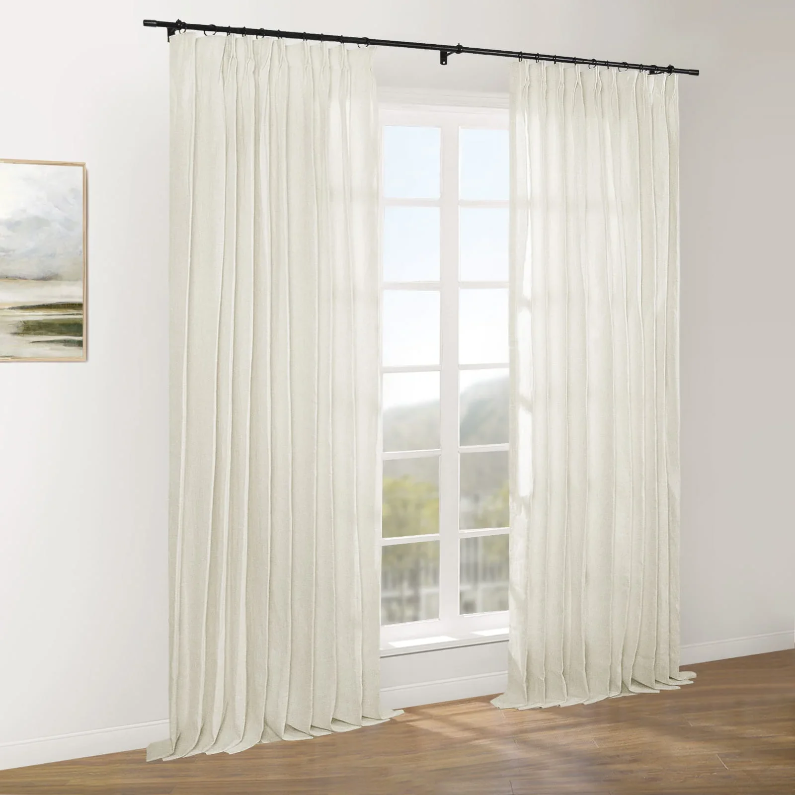 Erin Elegant 100% Linen Curtain Pleated - Image 6