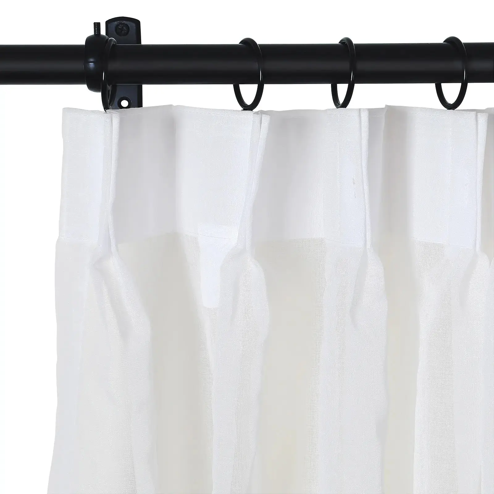 Florida Embossed White Semi Sheer Curtain Pleated - Image 14