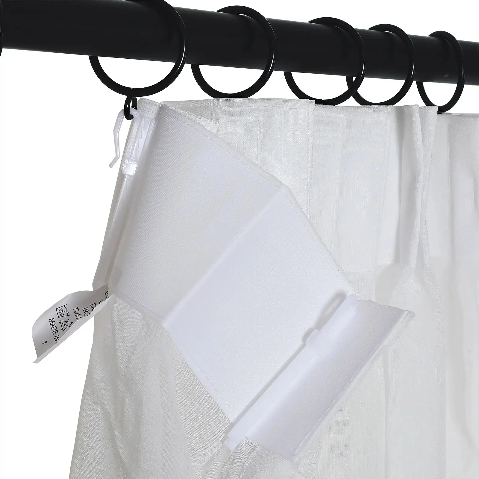 Florida Embossed White Semi Sheer Curtain Pleated - Image 15