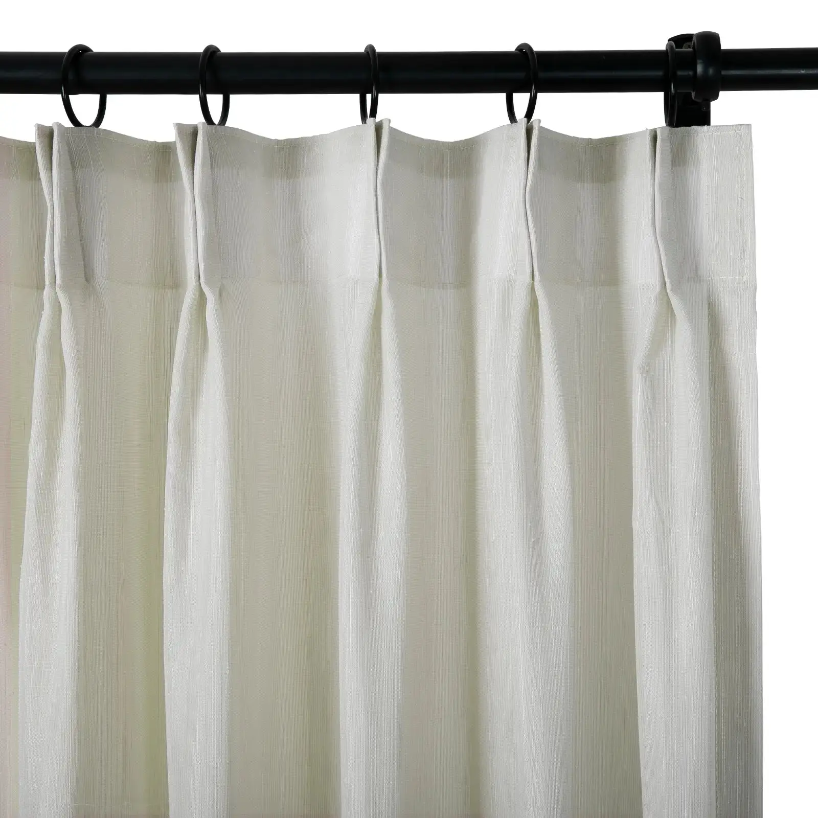 Florida Embossed White Semi Sheer Curtain Pleated - Image 5