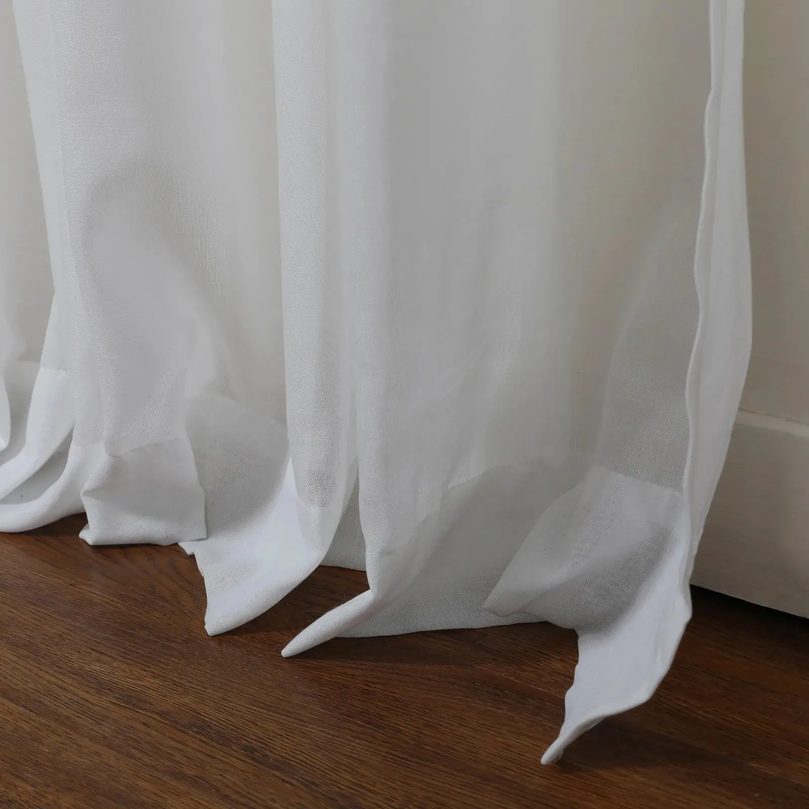 Florida Embossed White Semi Sheer Curtain Pleated - Image 57